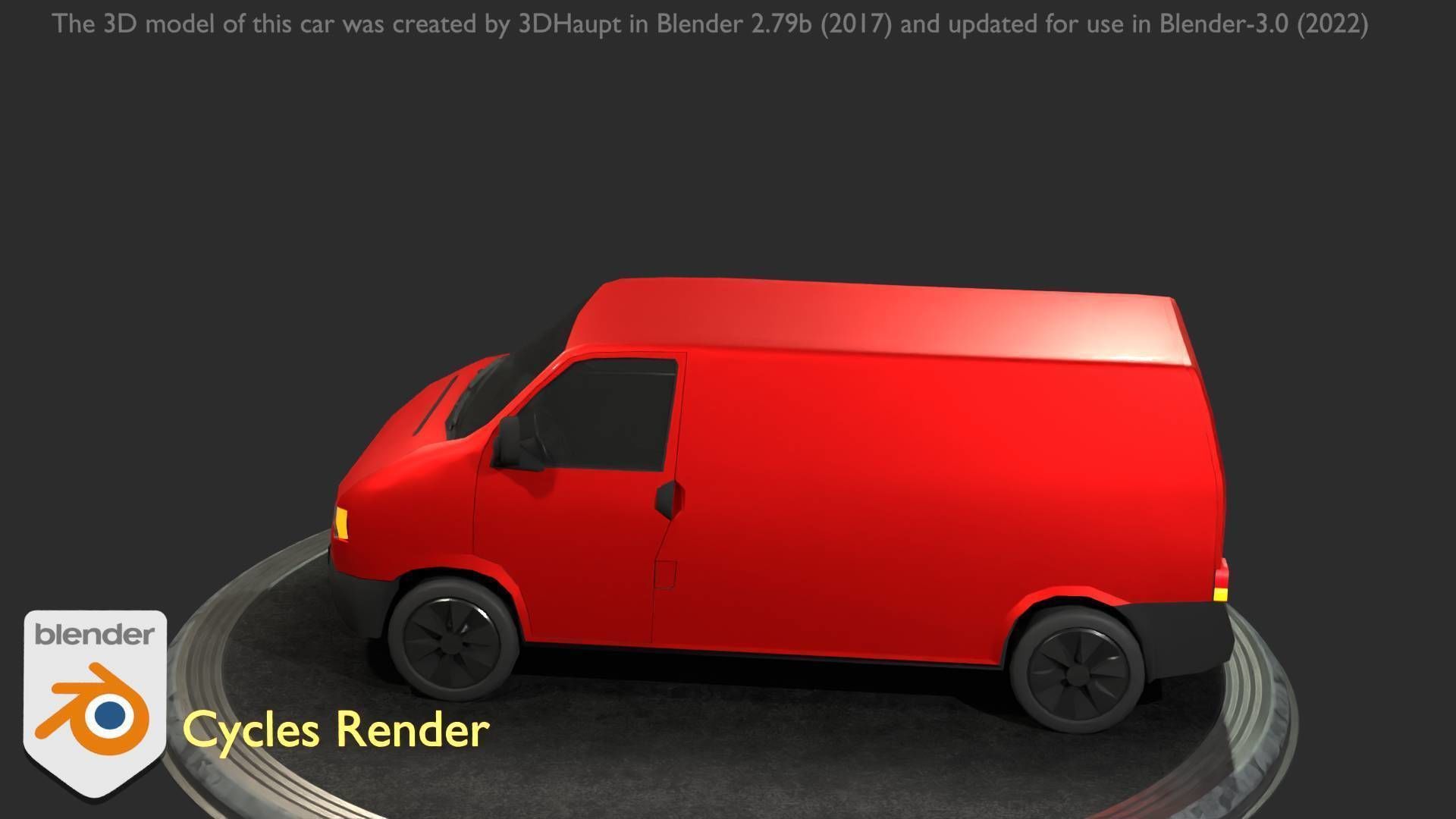 City Car 29 Commercial Transporter Type-C Red Low-poly 3D model_83