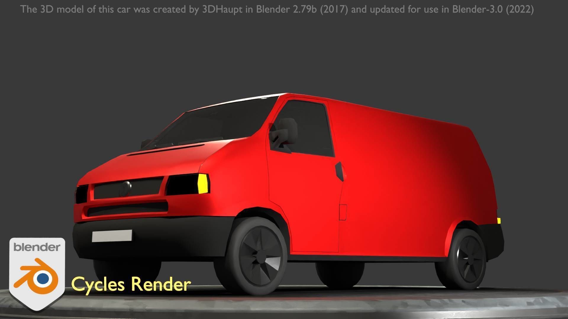 City Car 29 Commercial Transporter Type-C Red Low-poly 3D model_95