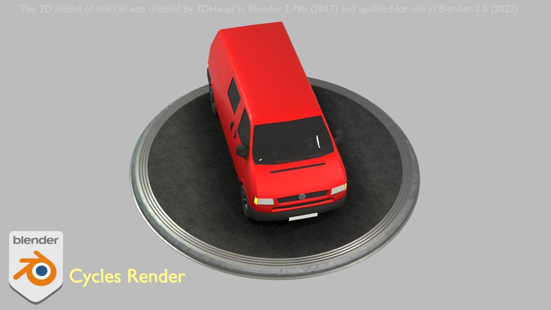 City Car 29 Commercial Transporter Type-C Red Low-poly 3D model_34
