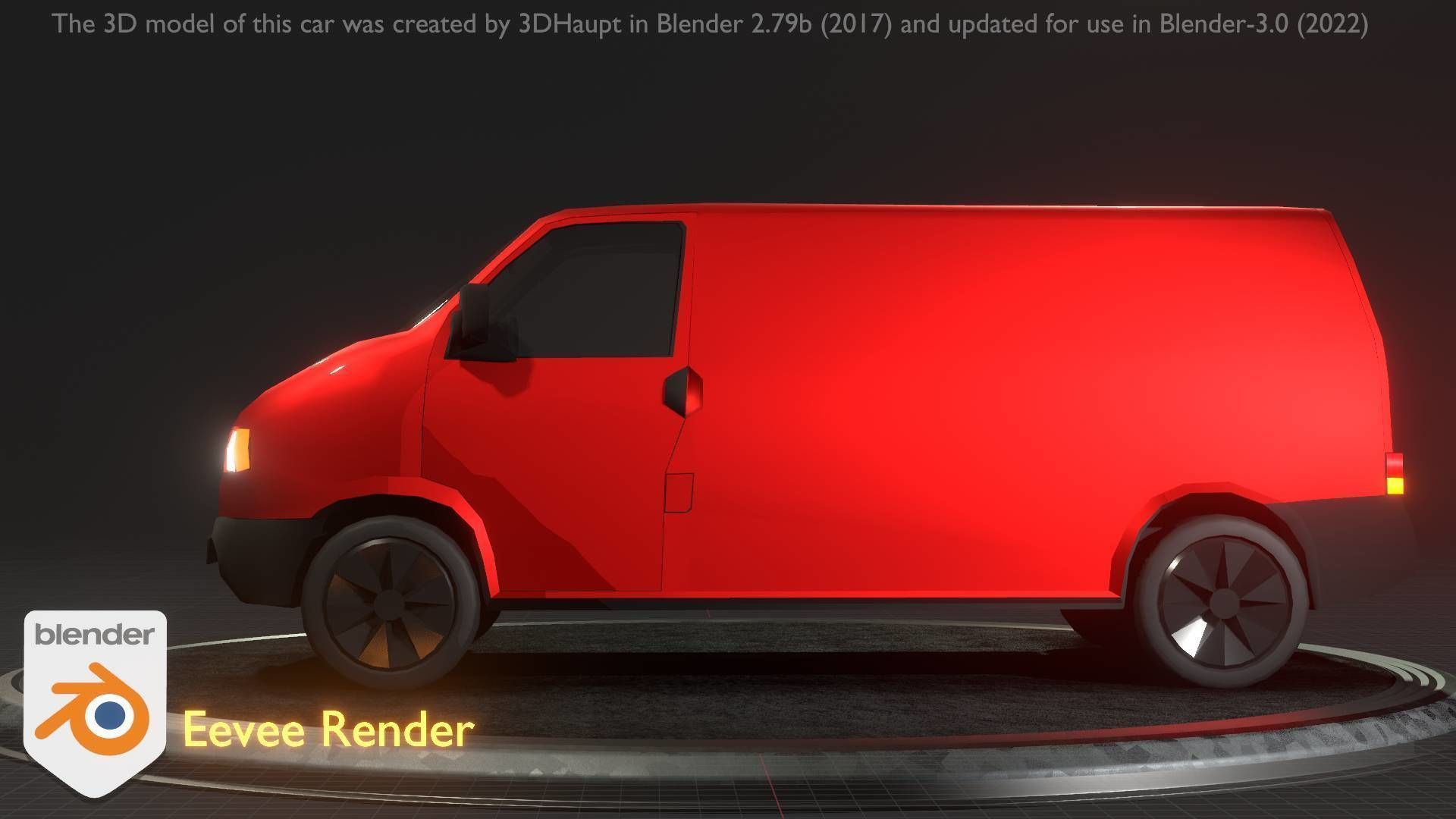 City Car 29 Commercial Transporter Type-C Red Low-poly 3D model_50