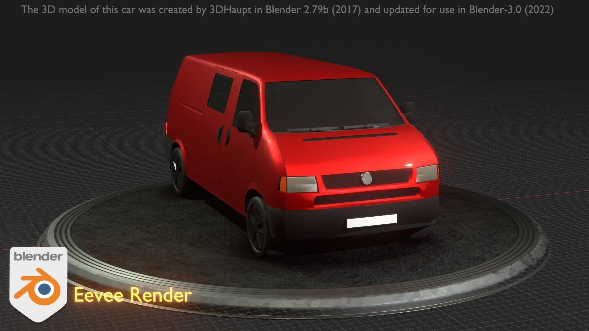 City Car 29 Commercial Transporter Type-C Red Low-poly 3D model_93