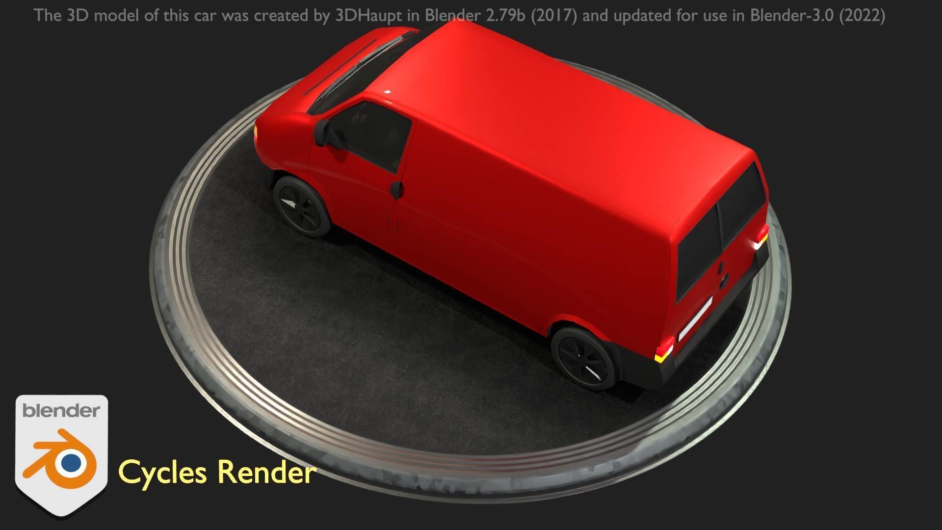 City Car 29 Commercial Transporter Type-C Red Low-poly 3D model_26