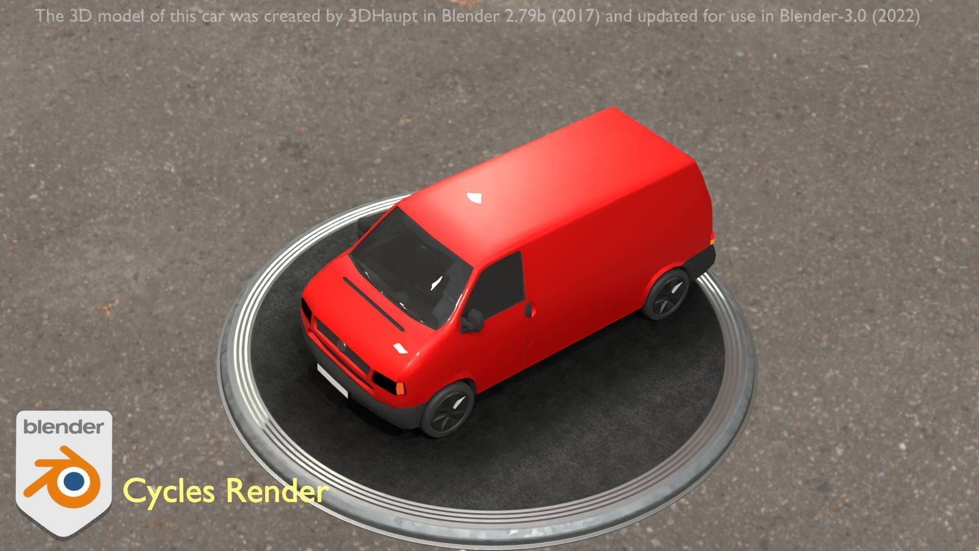 City Car 29 Commercial Transporter Type-C Red Low-poly 3D model_81