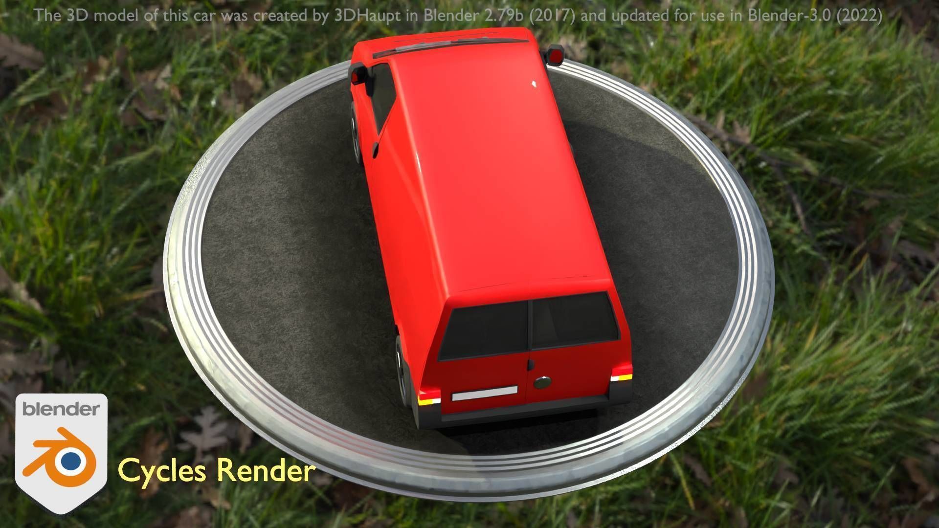 City Car 29 Commercial Transporter Type-C Red Low-poly 3D model_27