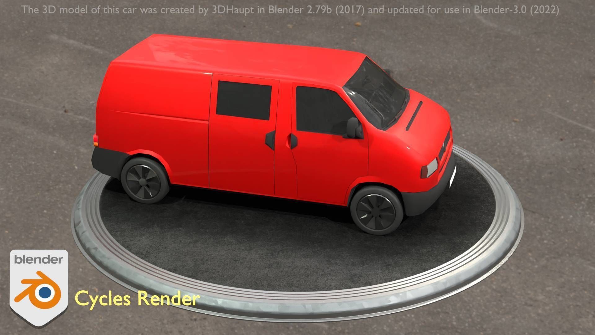 City Car 29 Commercial Transporter Type-C Red Low-poly 3D model_59