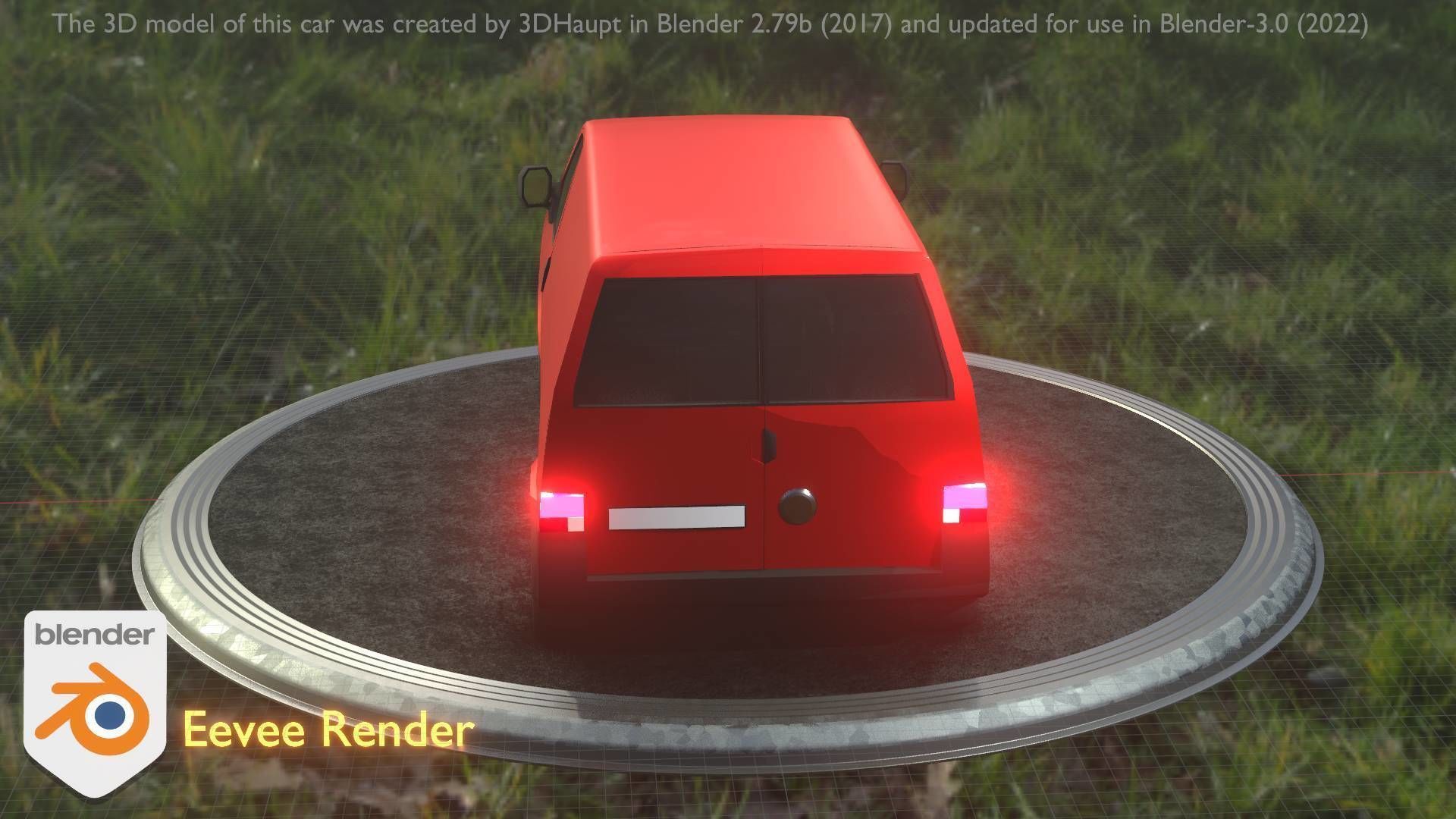 City Car 29 Commercial Transporter Type-C Red Low-poly 3D model_54