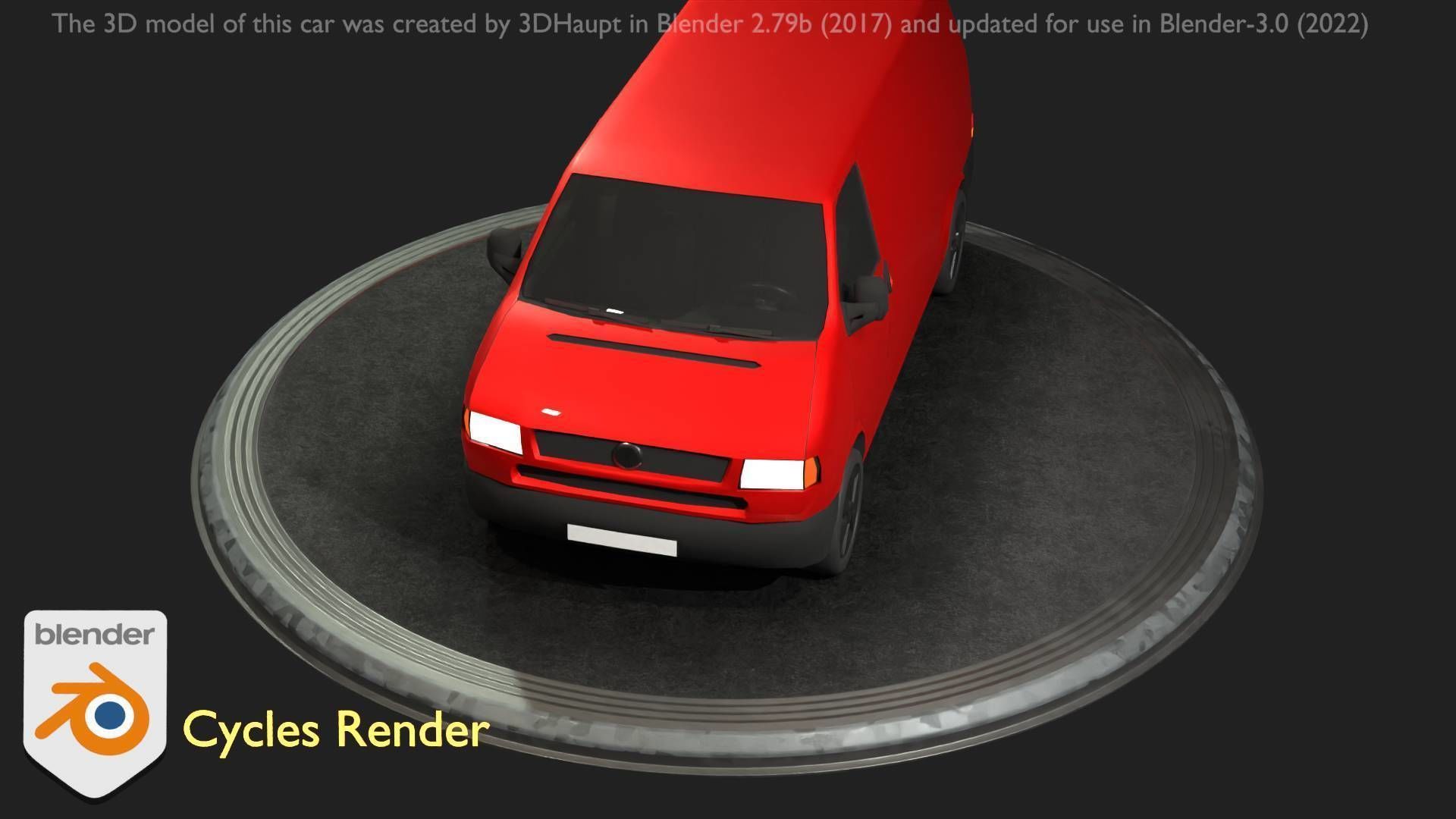City Car 29 Commercial Transporter Type-C Red Low-poly 3D model_63