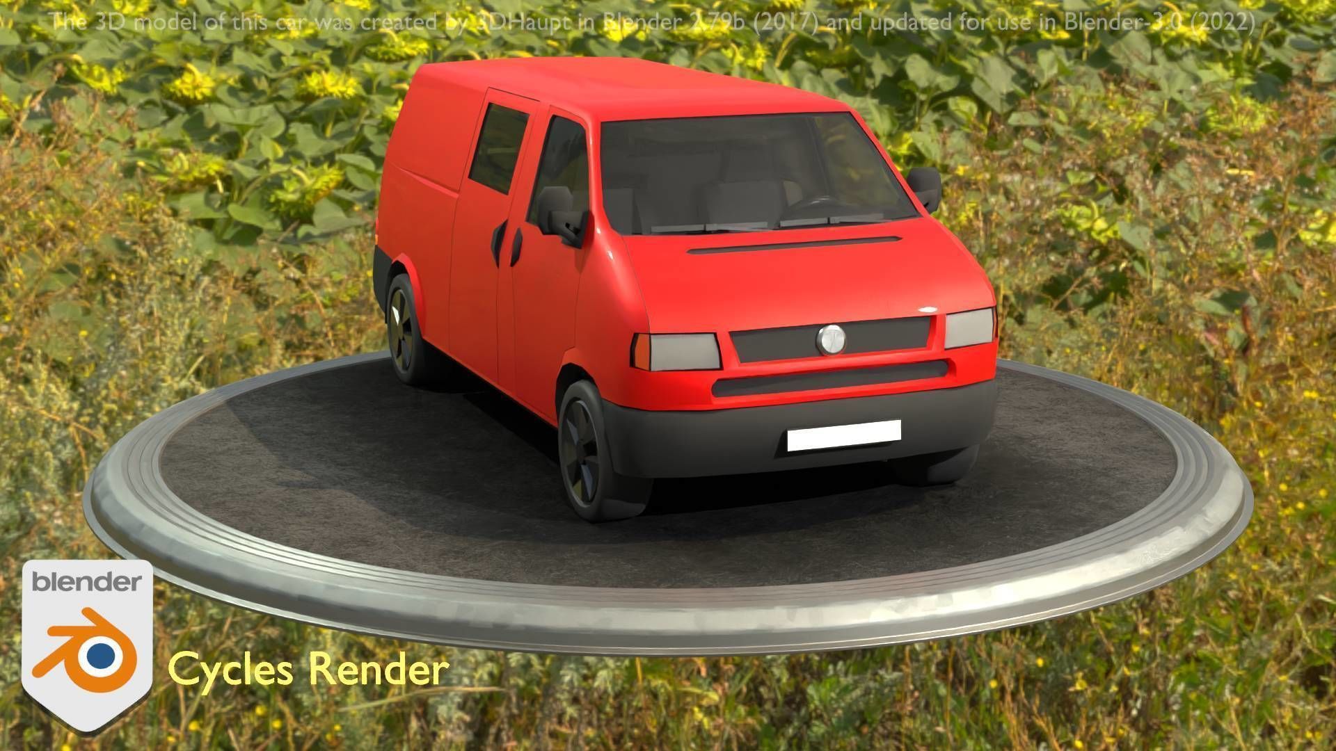 City Car 29 Commercial Transporter Type-C Red Low-poly 3D model_46