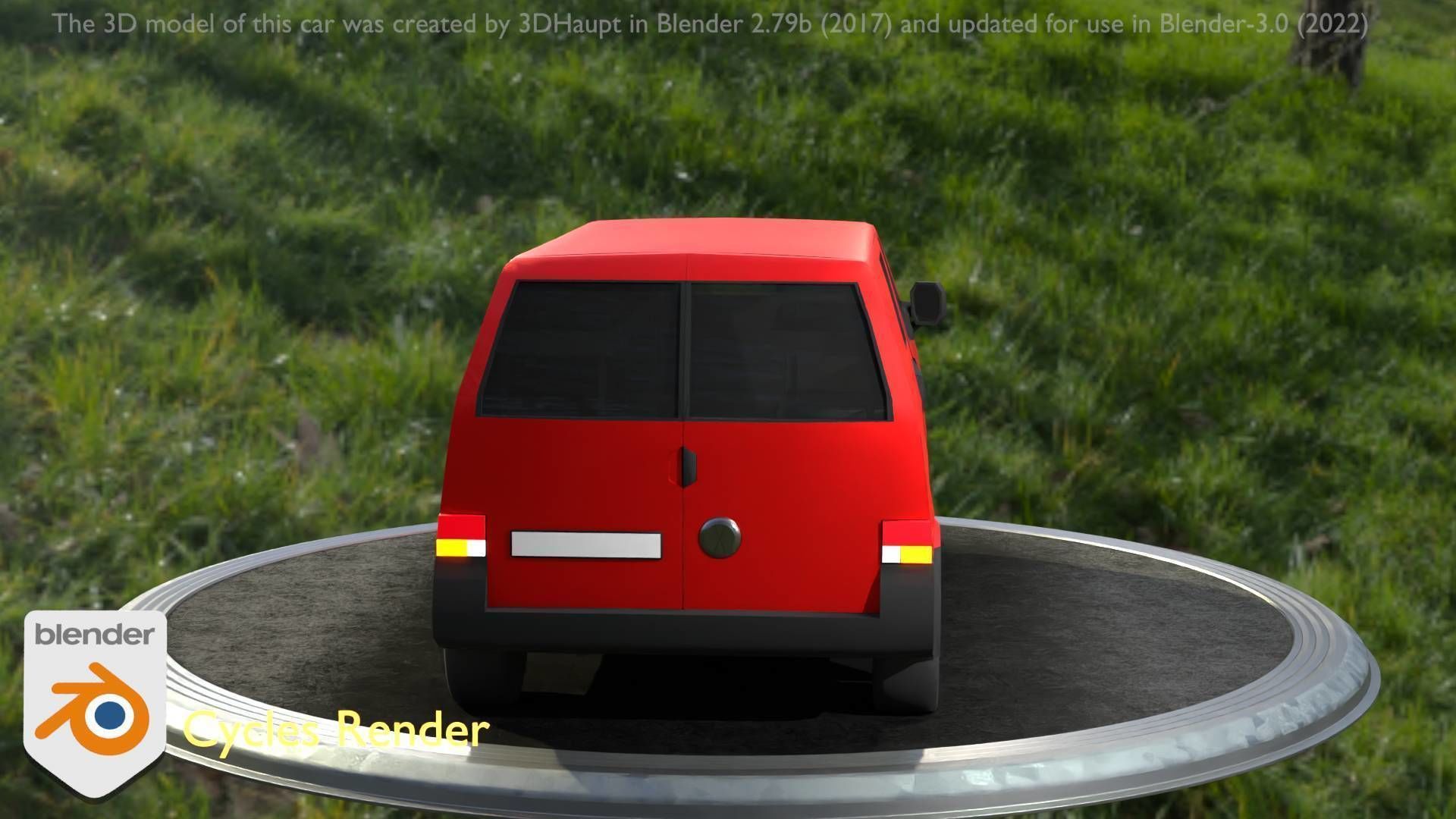 City Car 29 Commercial Transporter Type-C Red Low-poly 3D model_87