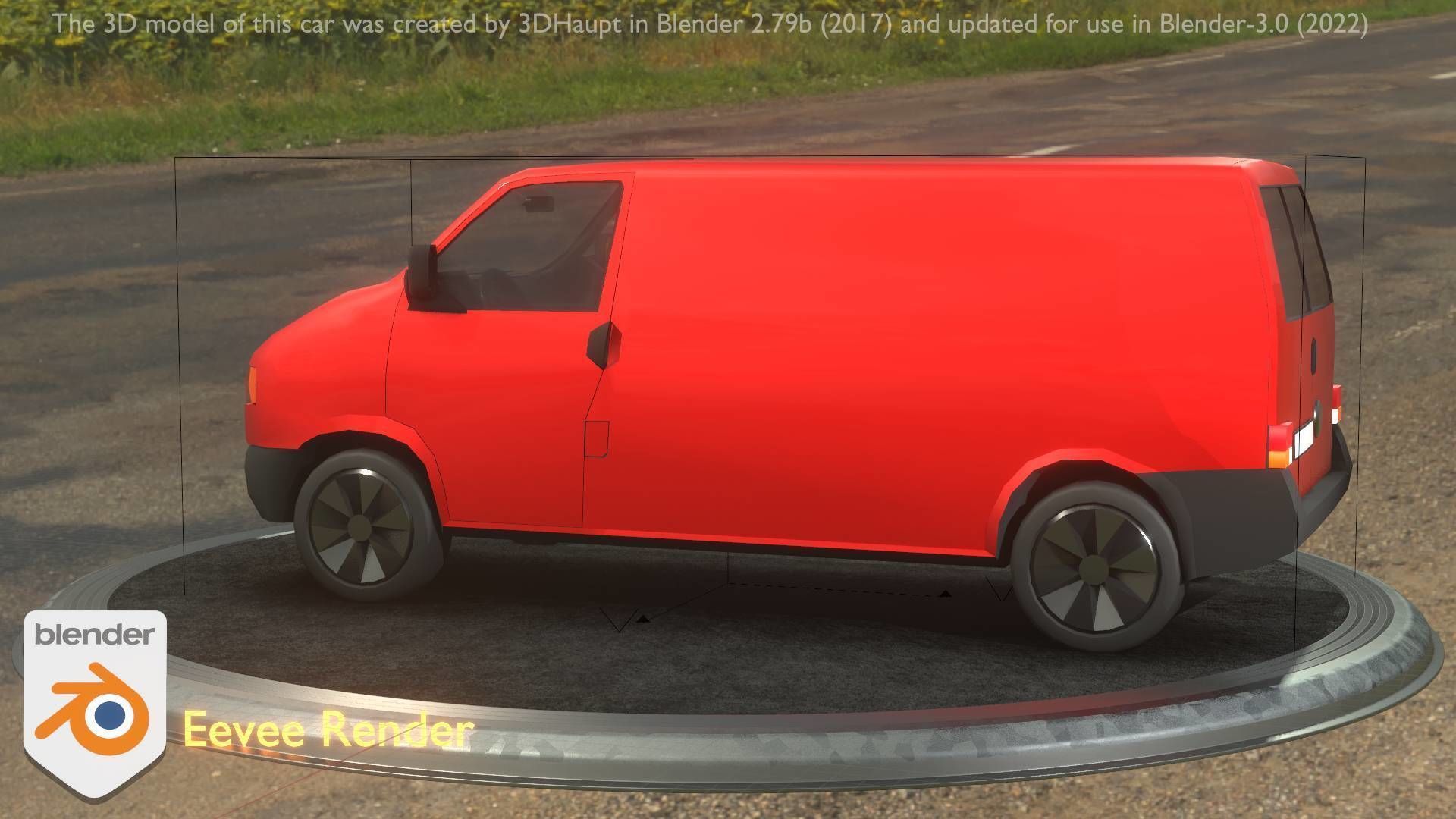 City Car 29 Commercial Transporter Type-C Red Low-poly 3D model_98