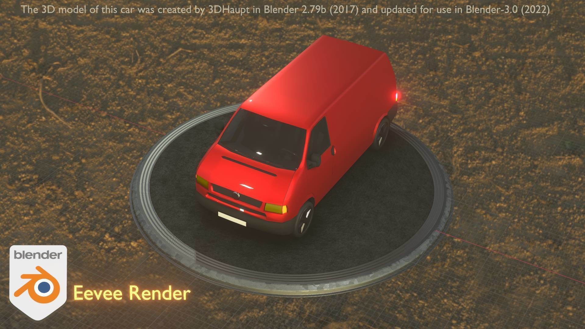 City Car 29 Commercial Transporter Type-C Red Low-poly 3D model_80