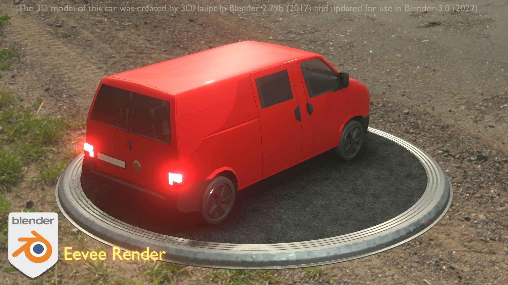 City Car 29 Commercial Transporter Type-C Red Low-poly 3D model_56