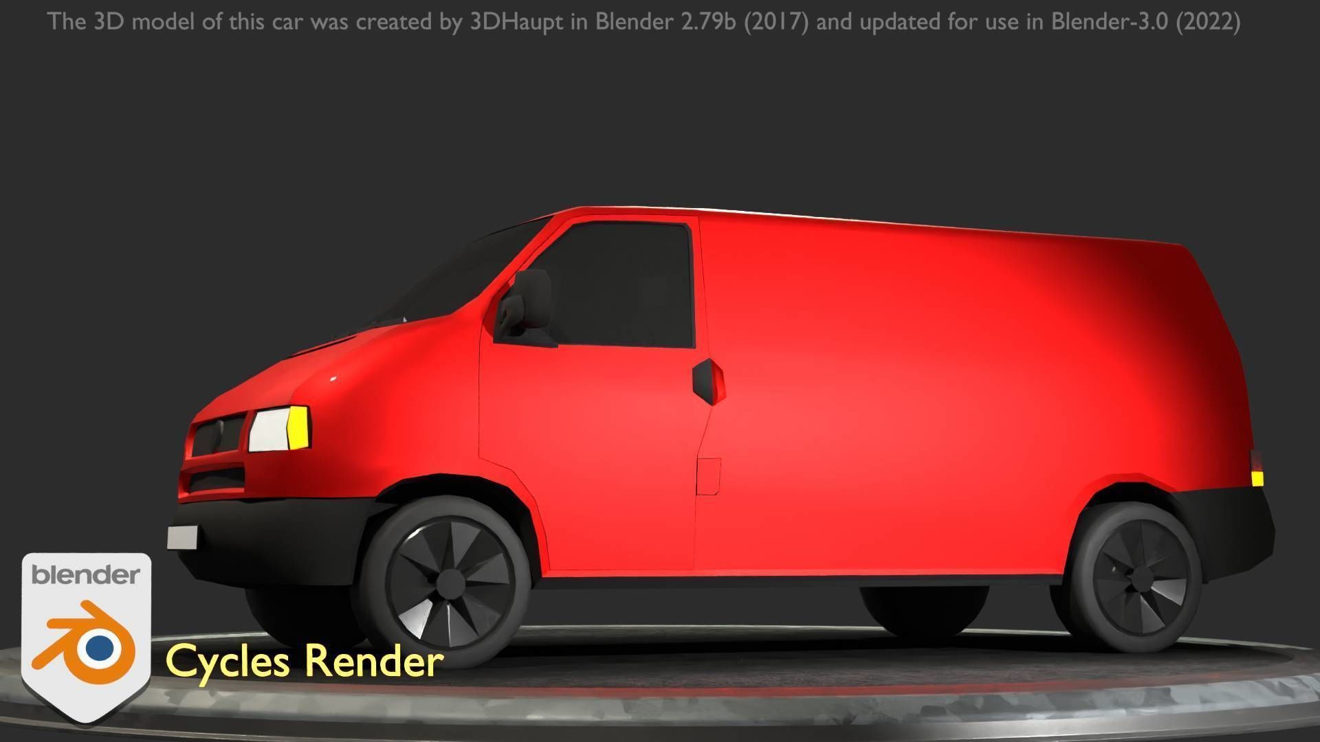 City Car 29 Commercial Transporter Type-C Red Low-poly 3D model_49