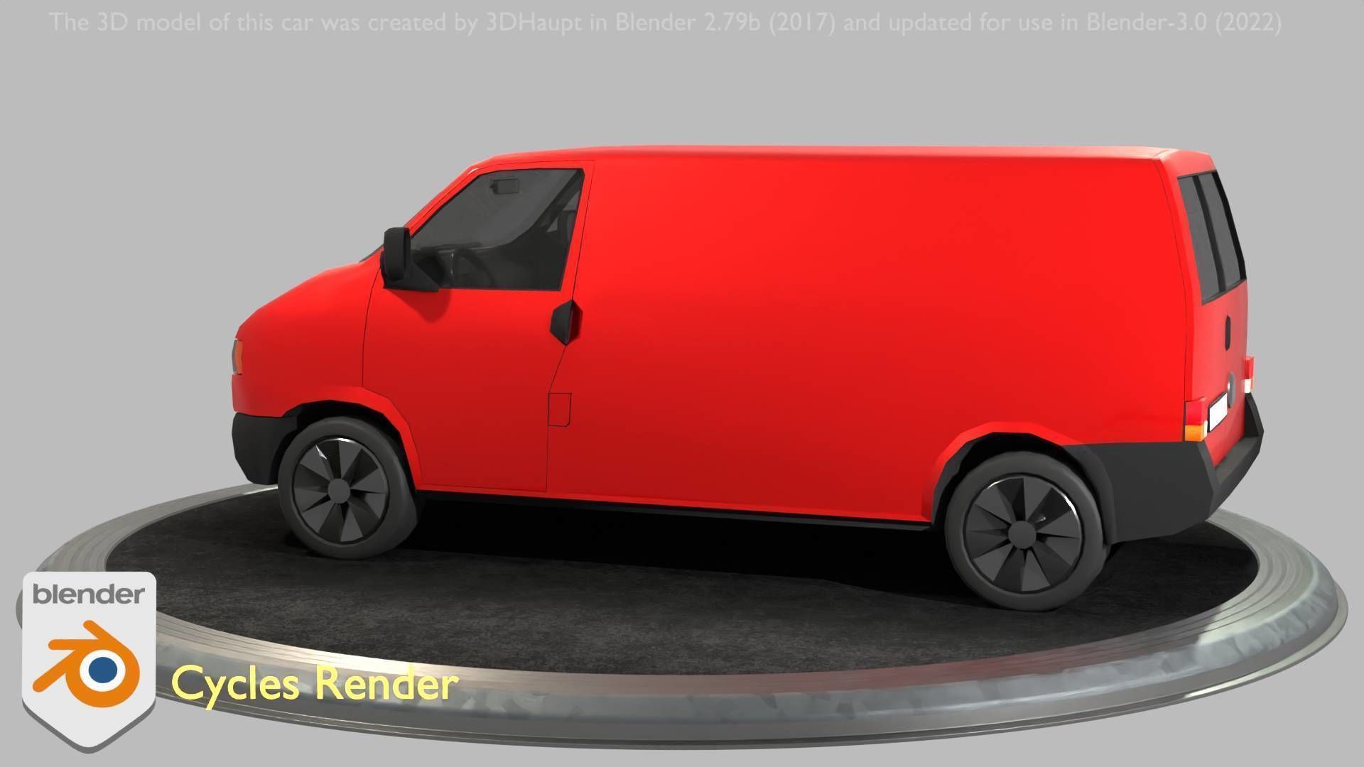 City Car 29 Commercial Transporter Type-C Red Low-poly 3D model_51
