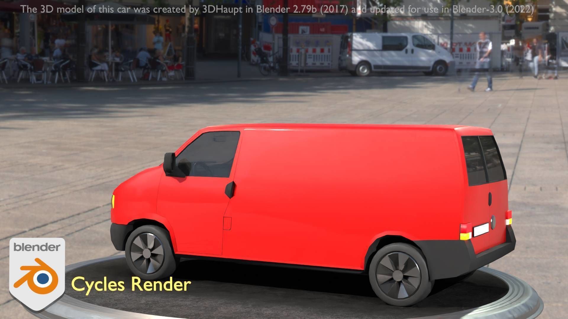 City Car 29 Commercial Transporter Type-C Red Low-poly 3D model_40