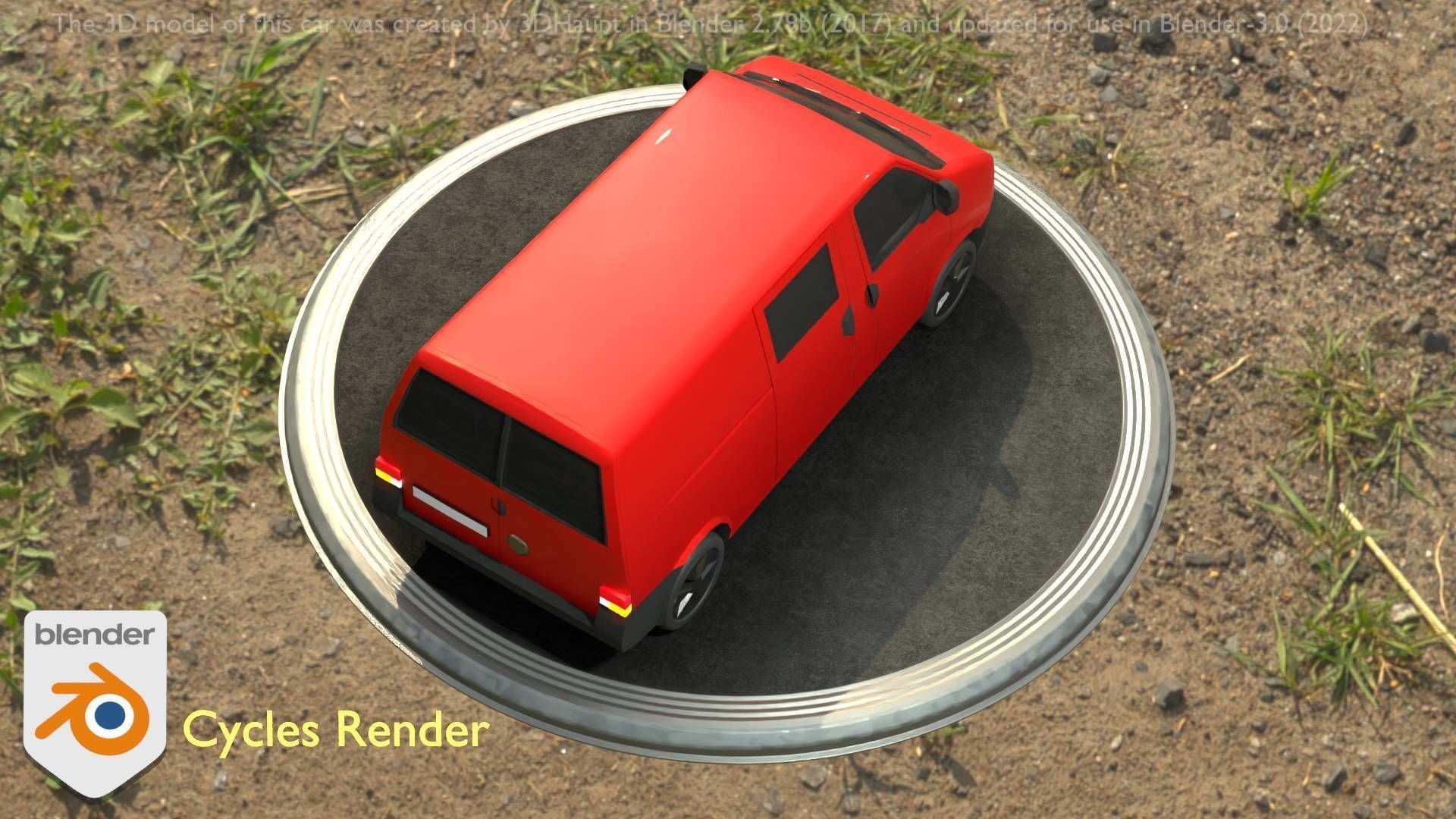 City Car 29 Commercial Transporter Type-C Red Low-poly 3D model_29