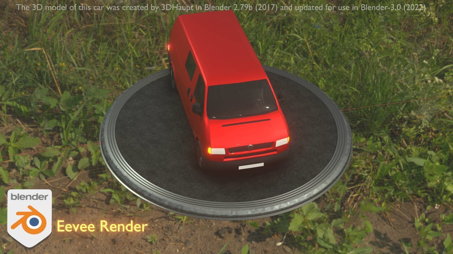 City Car 29 Commercial Transporter Type-C Red Low-poly 3D model_78