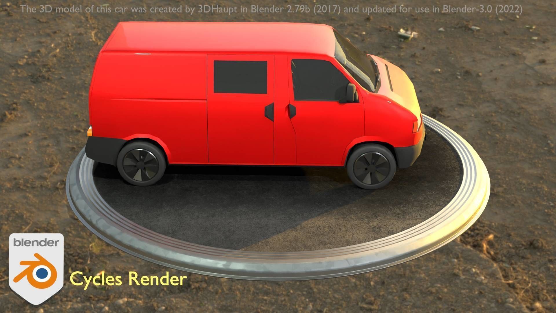 City Car 29 Commercial Transporter Type-C Red Low-poly 3D model_90