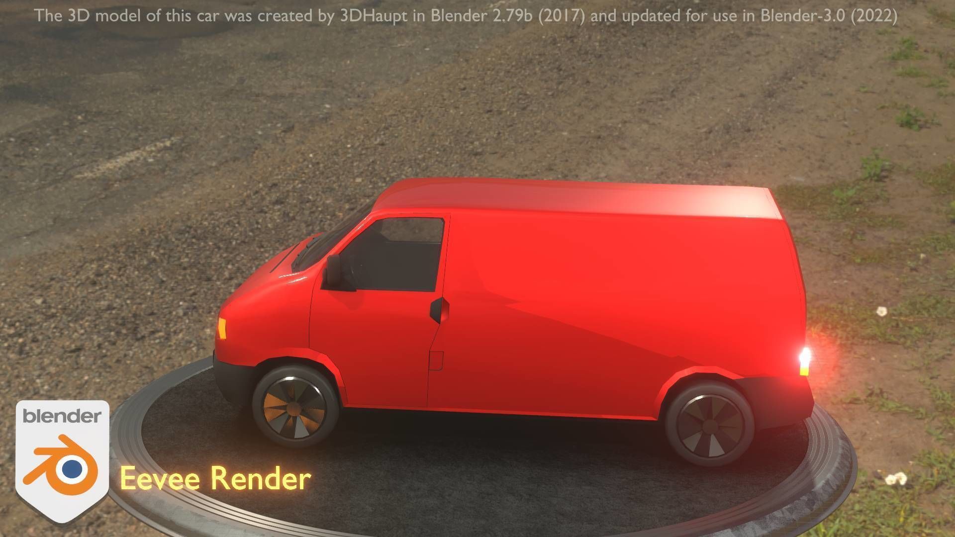City Car 29 Commercial Transporter Type-C Red Low-poly 3D model_39