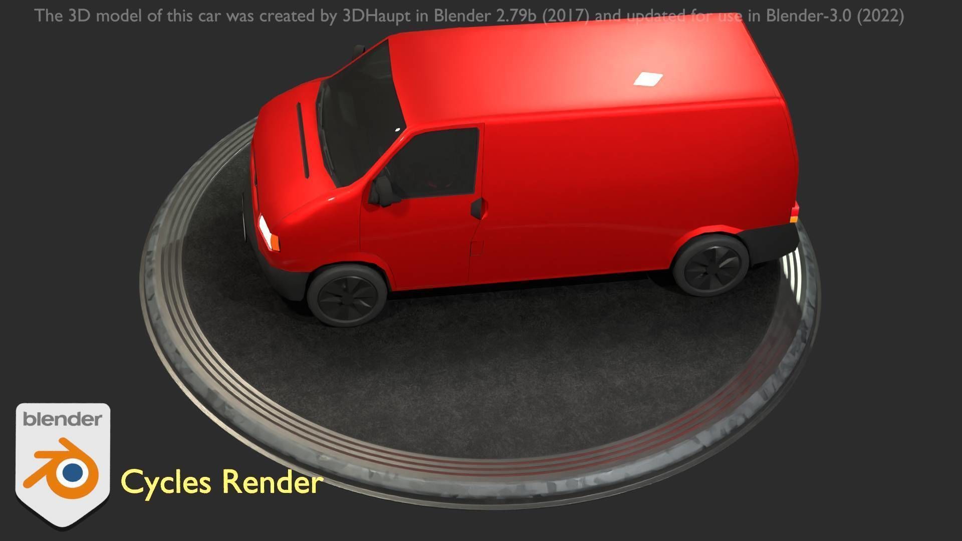 City Car 29 Commercial Transporter Type-C Red Low-poly 3D model_24