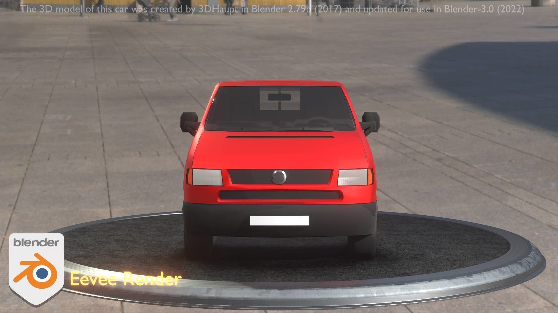 City Car 29 Commercial Transporter Type-C Red Low-poly 3D model_47