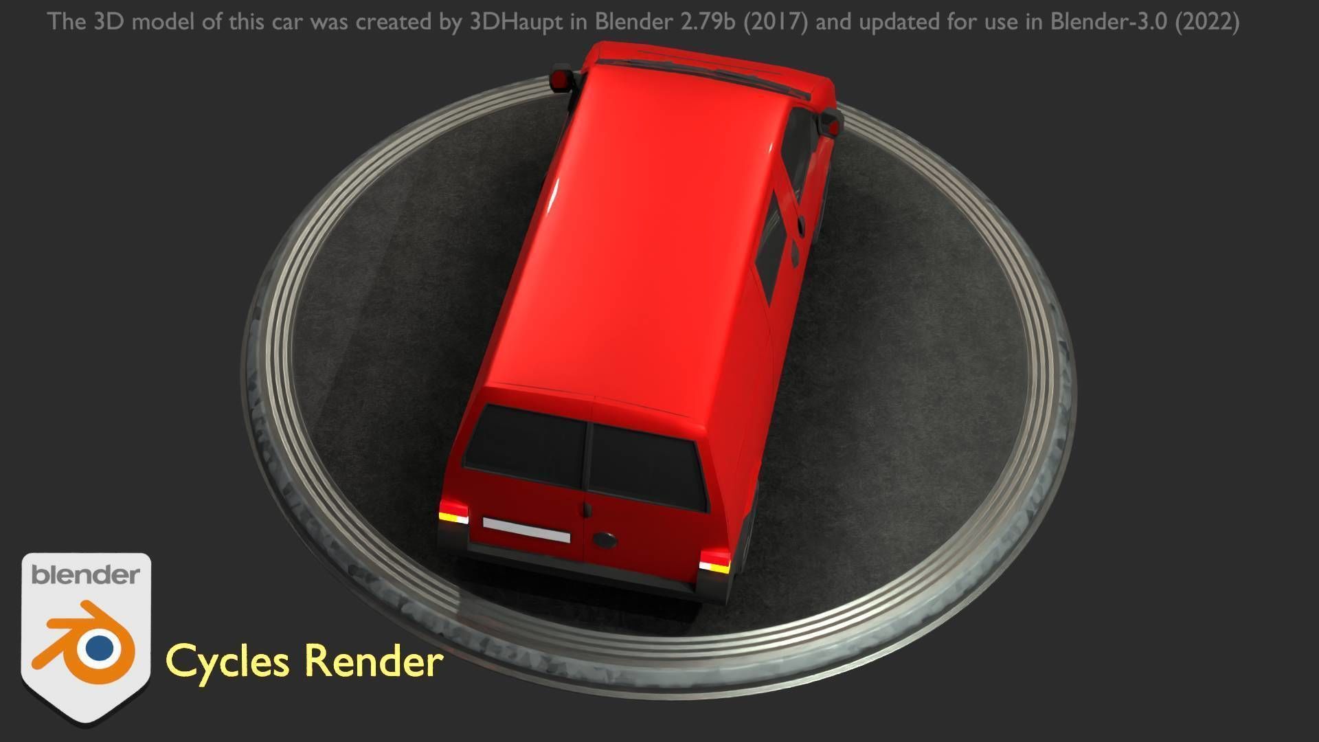 City Car 29 Commercial Transporter Type-C Red Low-poly 3D model_71