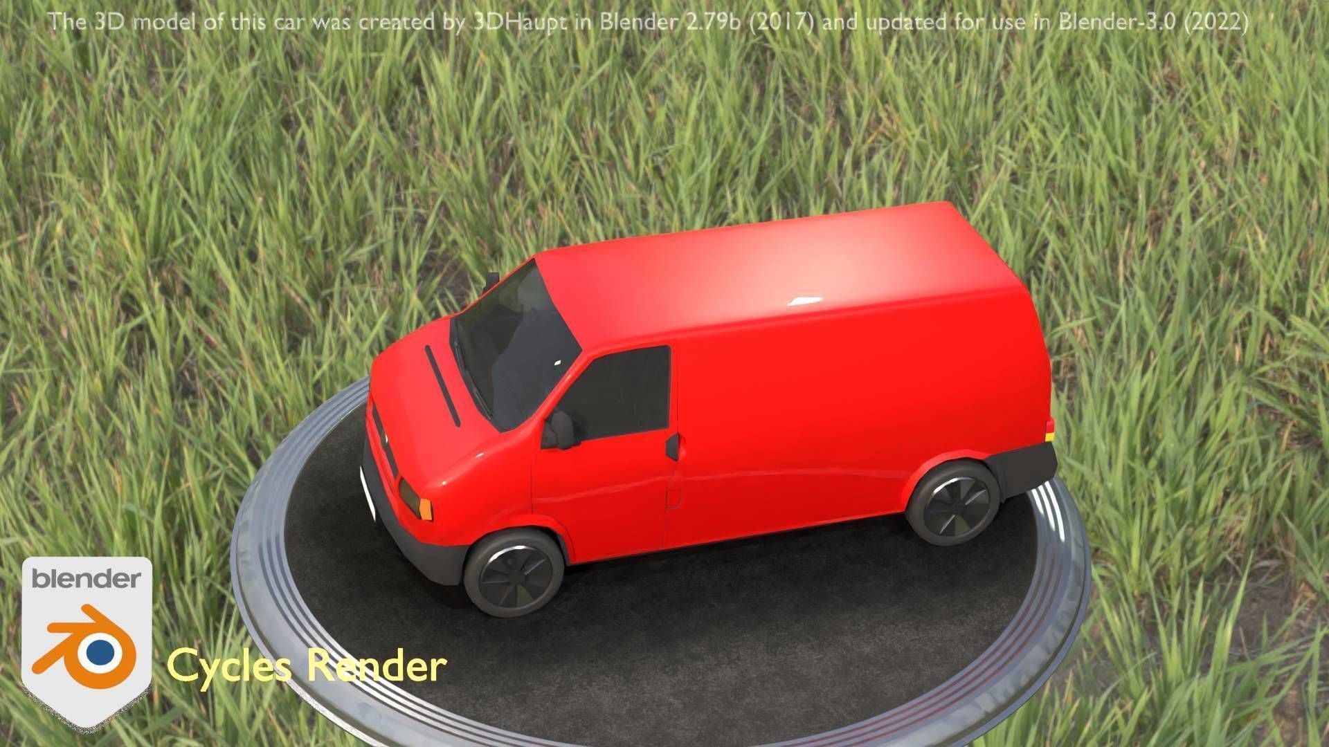 City Car 29 Commercial Transporter Type-C Red Low-poly 3D model_38
