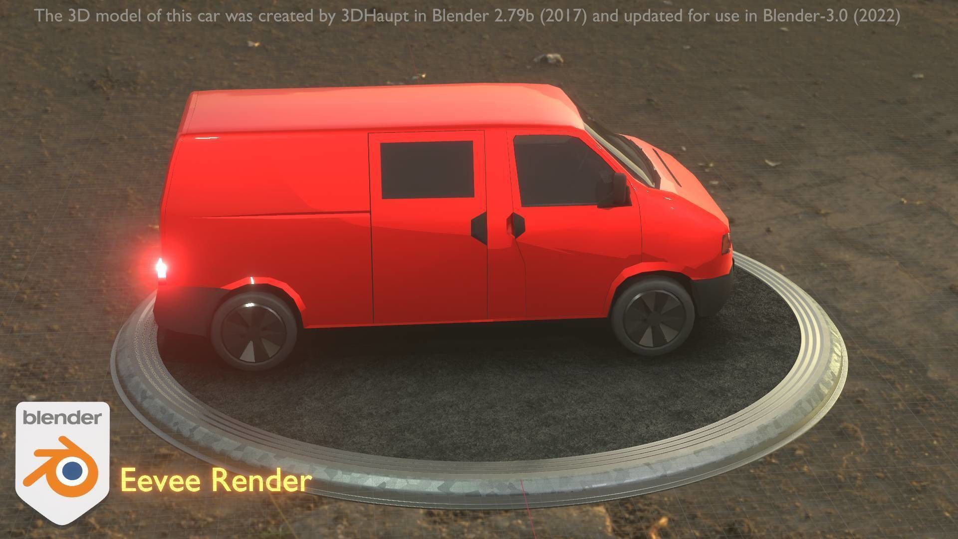 City Car 29 Commercial Transporter Type-C Red Low-poly 3D model_58