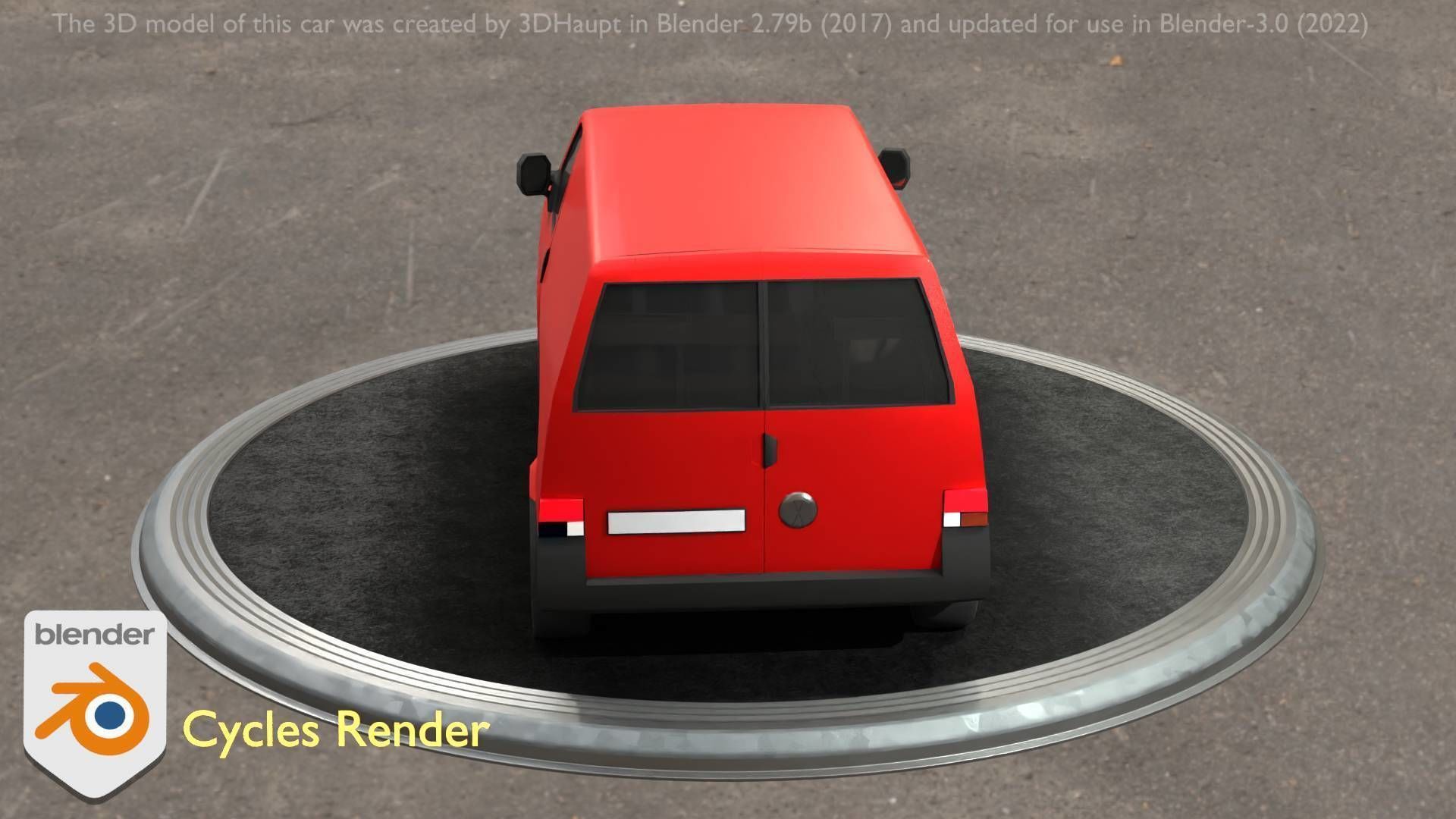 City Car 29 Commercial Transporter Type-C Red Low-poly 3D model_101