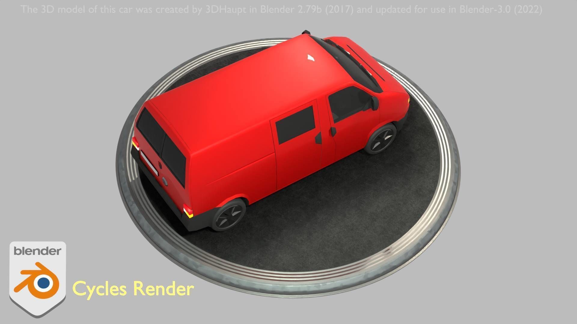 City Car 29 Commercial Transporter Type-C Red Low-poly 3D model_73