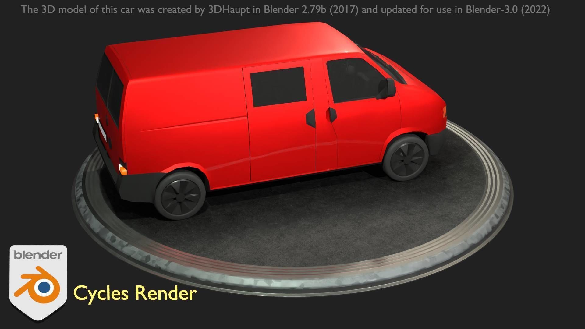 City Car 29 Commercial Transporter Type-C Red Low-poly 3D model_43