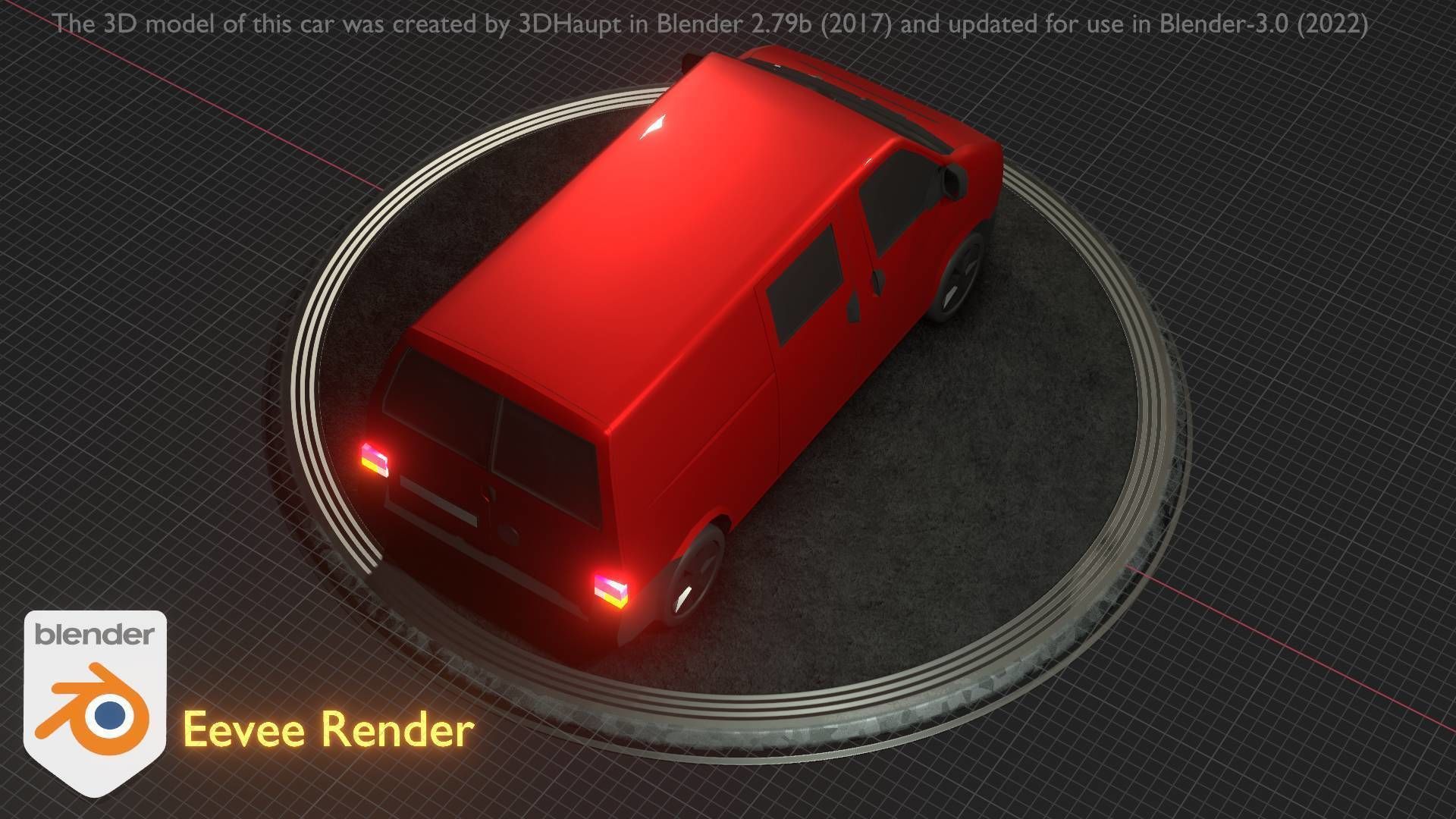 City Car 29 Commercial Transporter Type-C Red Low-poly 3D model_72