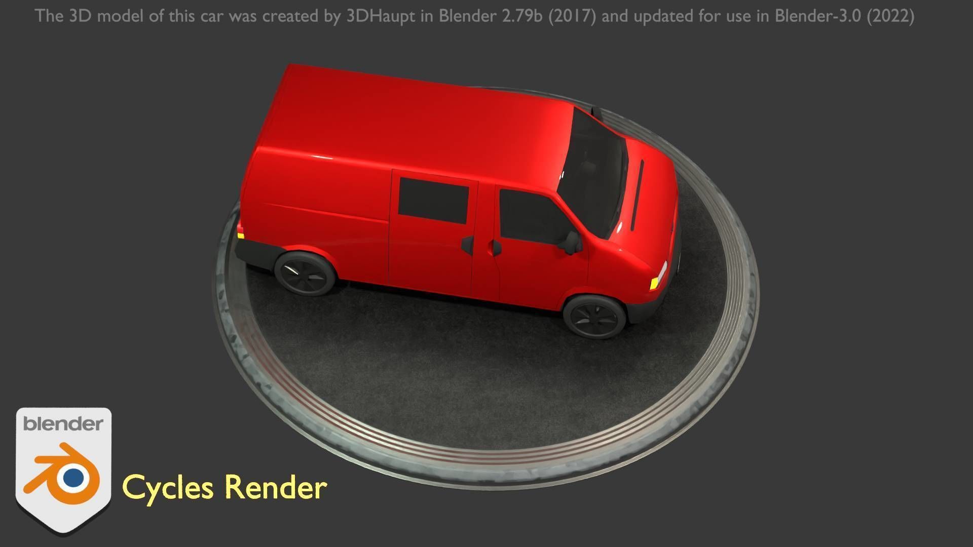 City Car 29 Commercial Transporter Type-C Red Low-poly 3D model_75