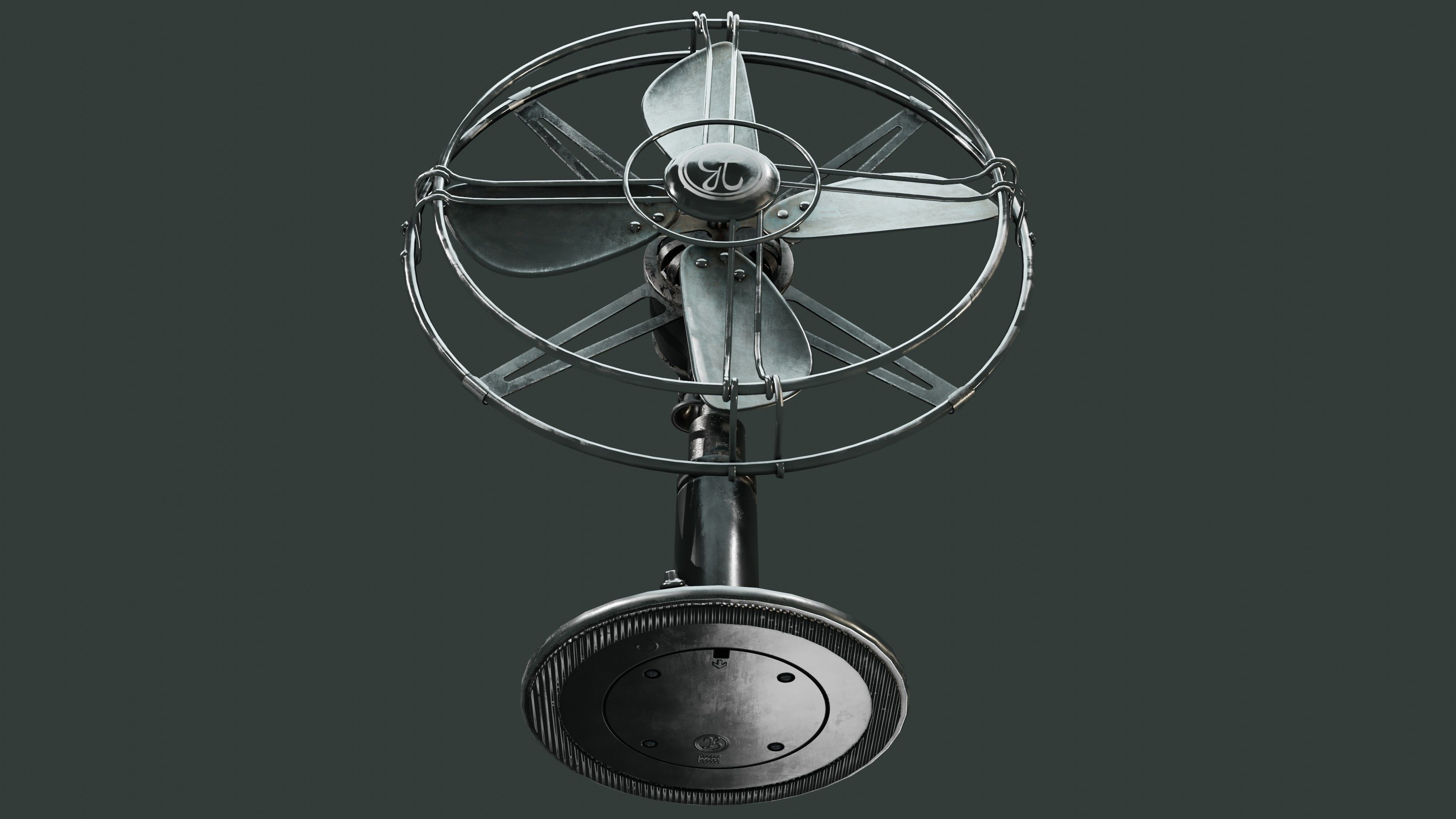 Old Fan Low-poly 3D model_6