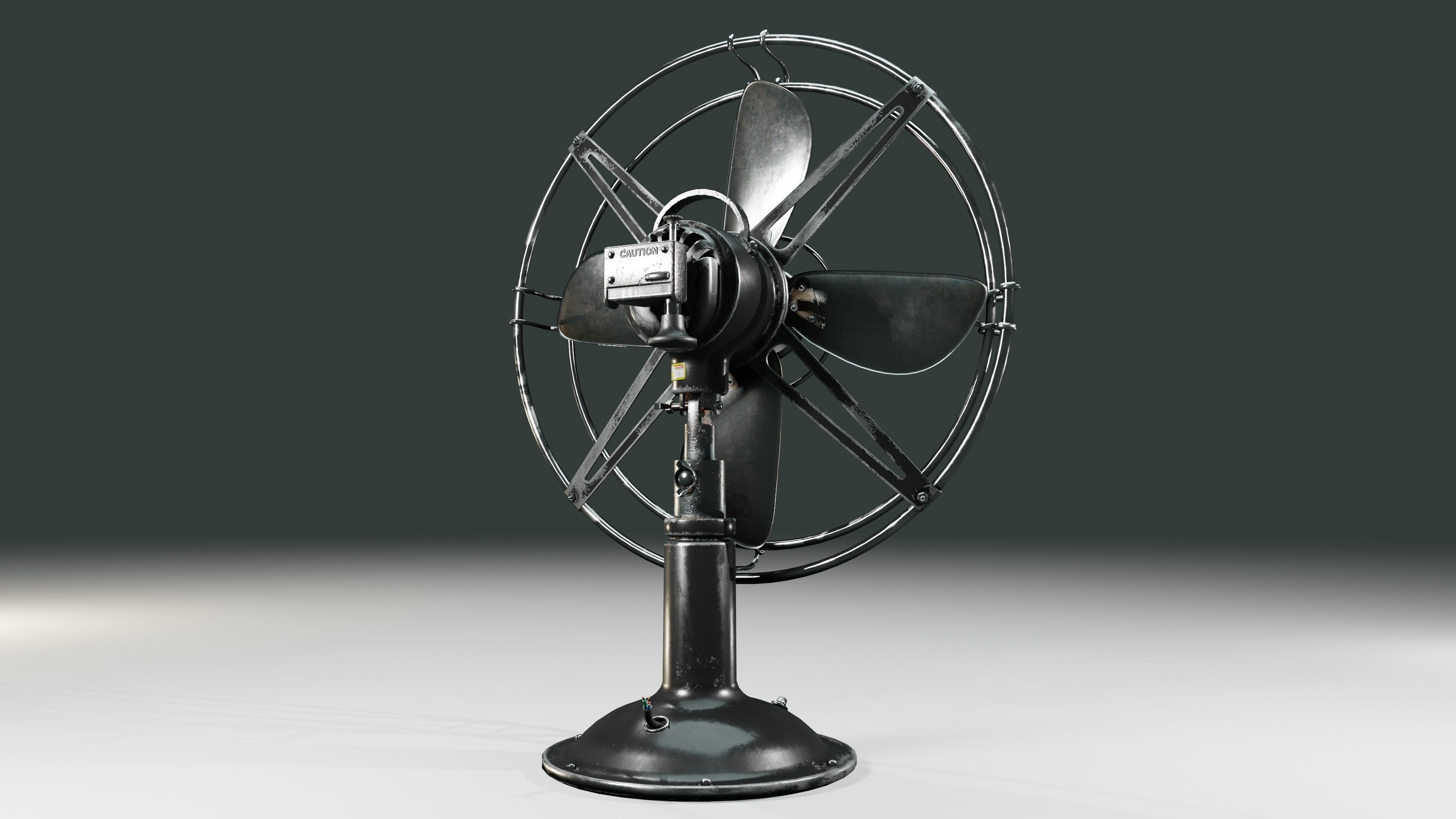 Old Fan Low-poly 3D model_11