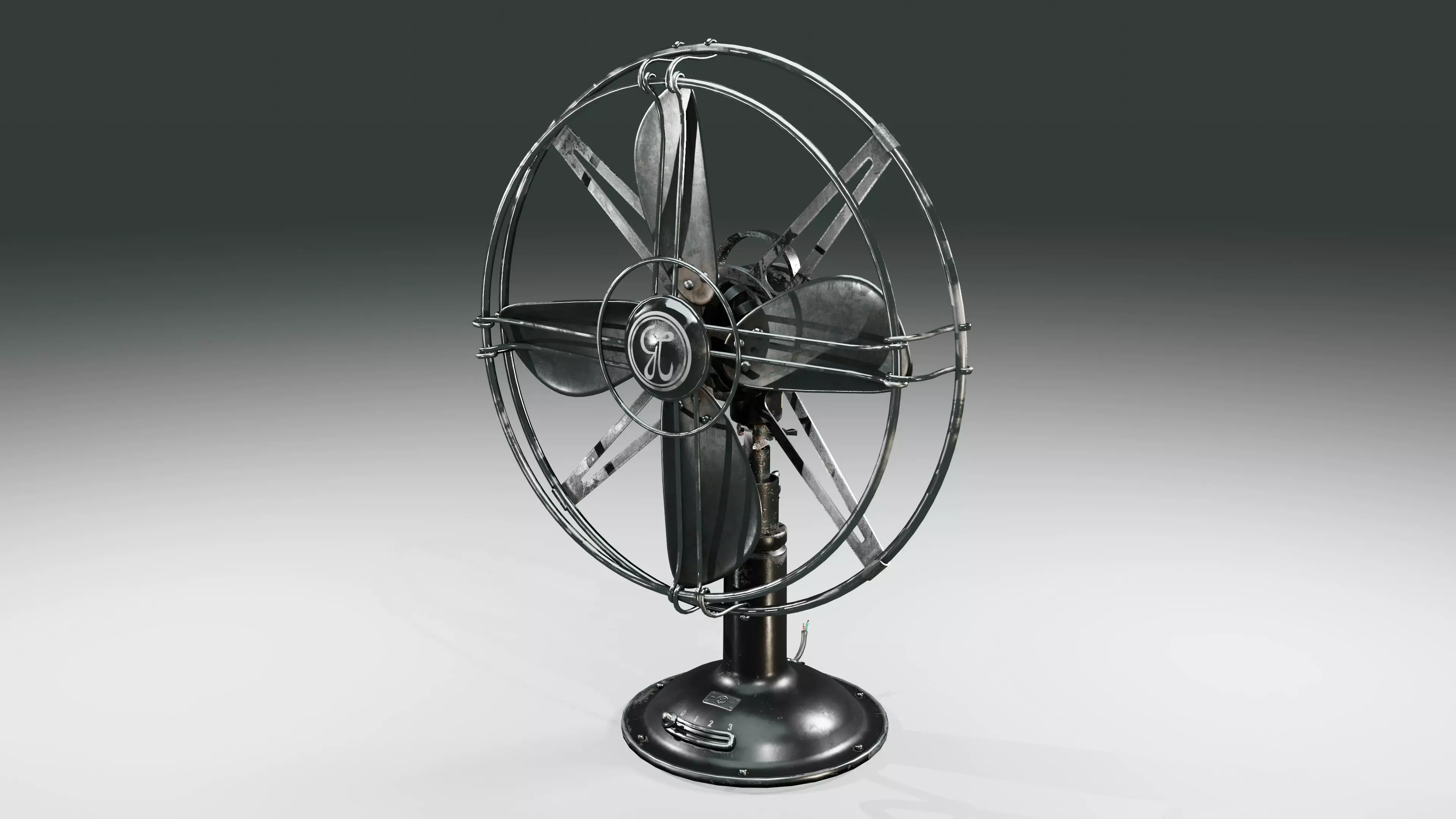Old Fan Low-poly 3D model_0