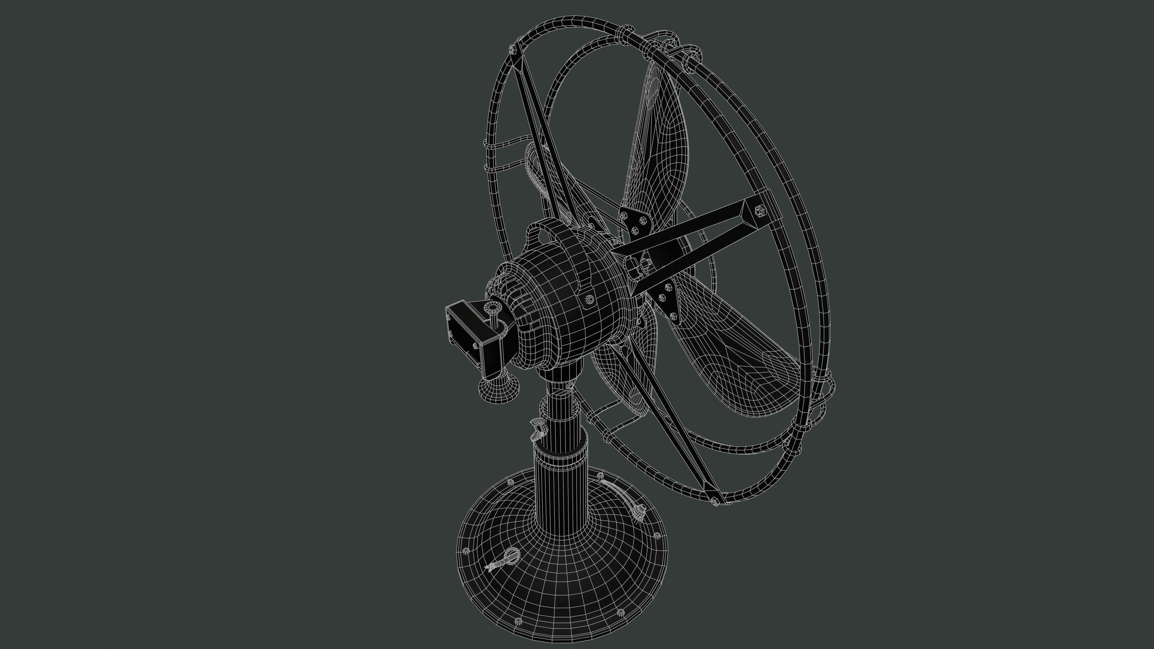 Old Fan Low-poly 3D model_19