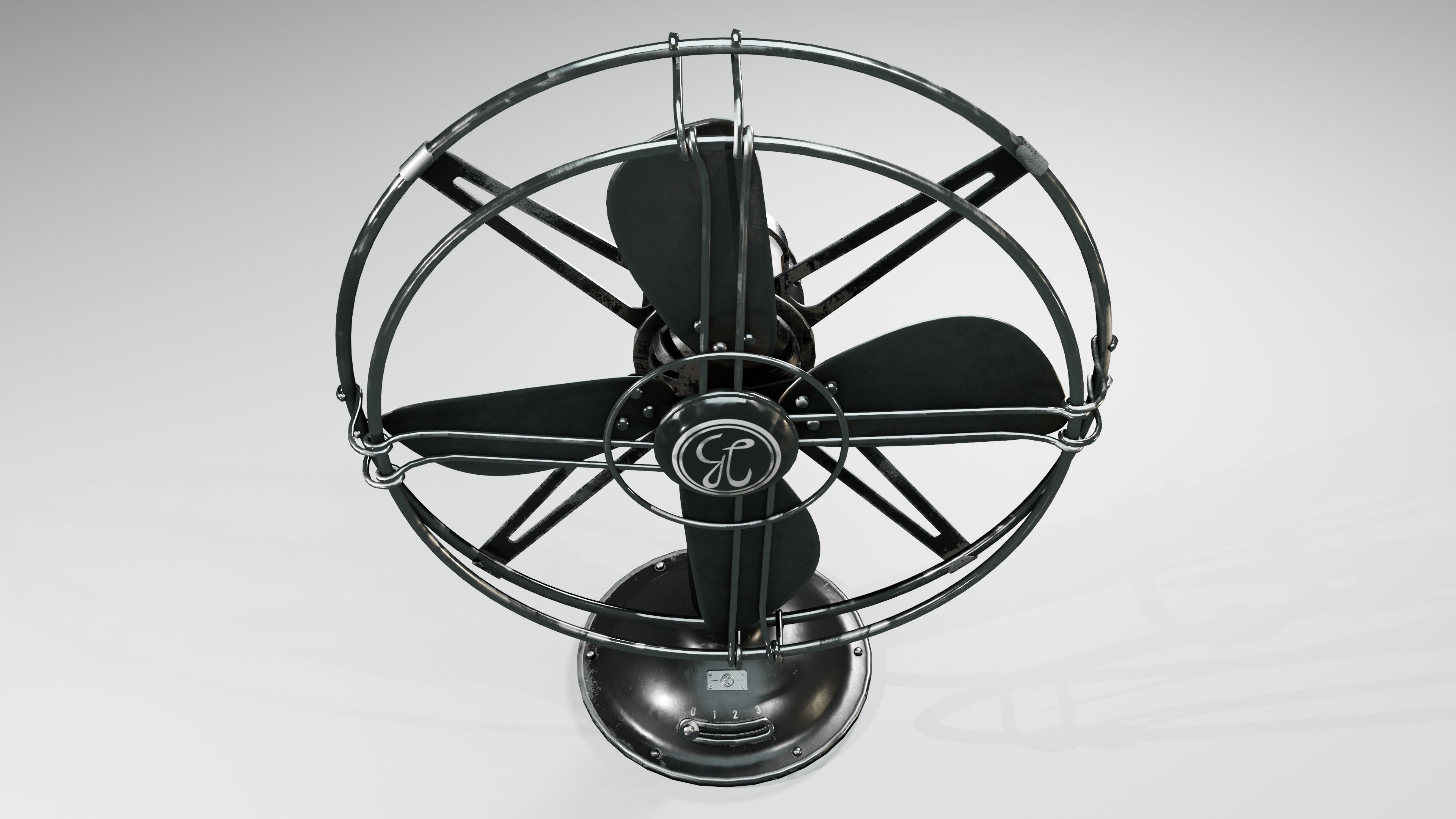 Old Fan Low-poly 3D model_4