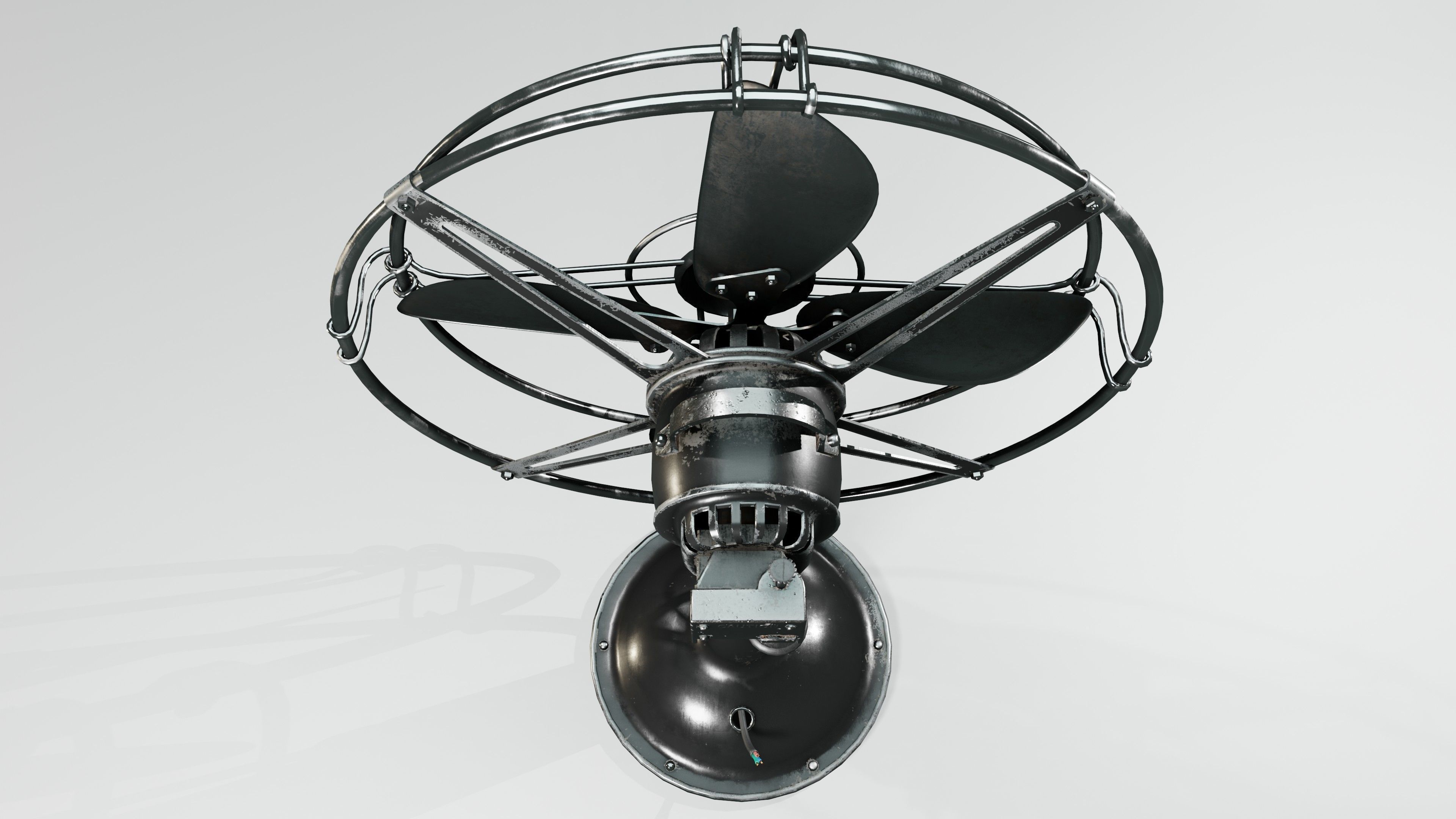 Old Fan Low-poly 3D model_13