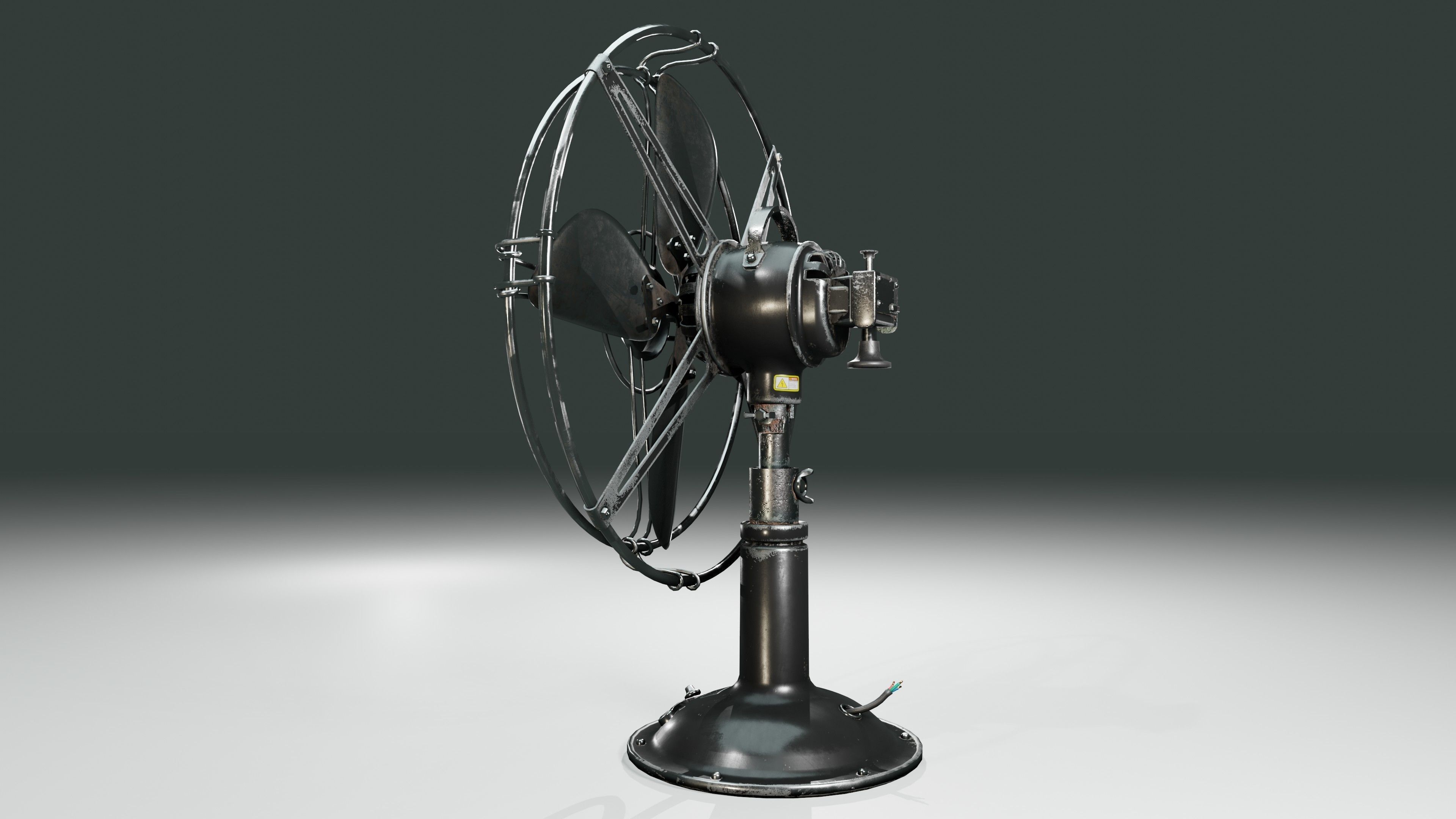 Old Fan Low-poly 3D model_14
