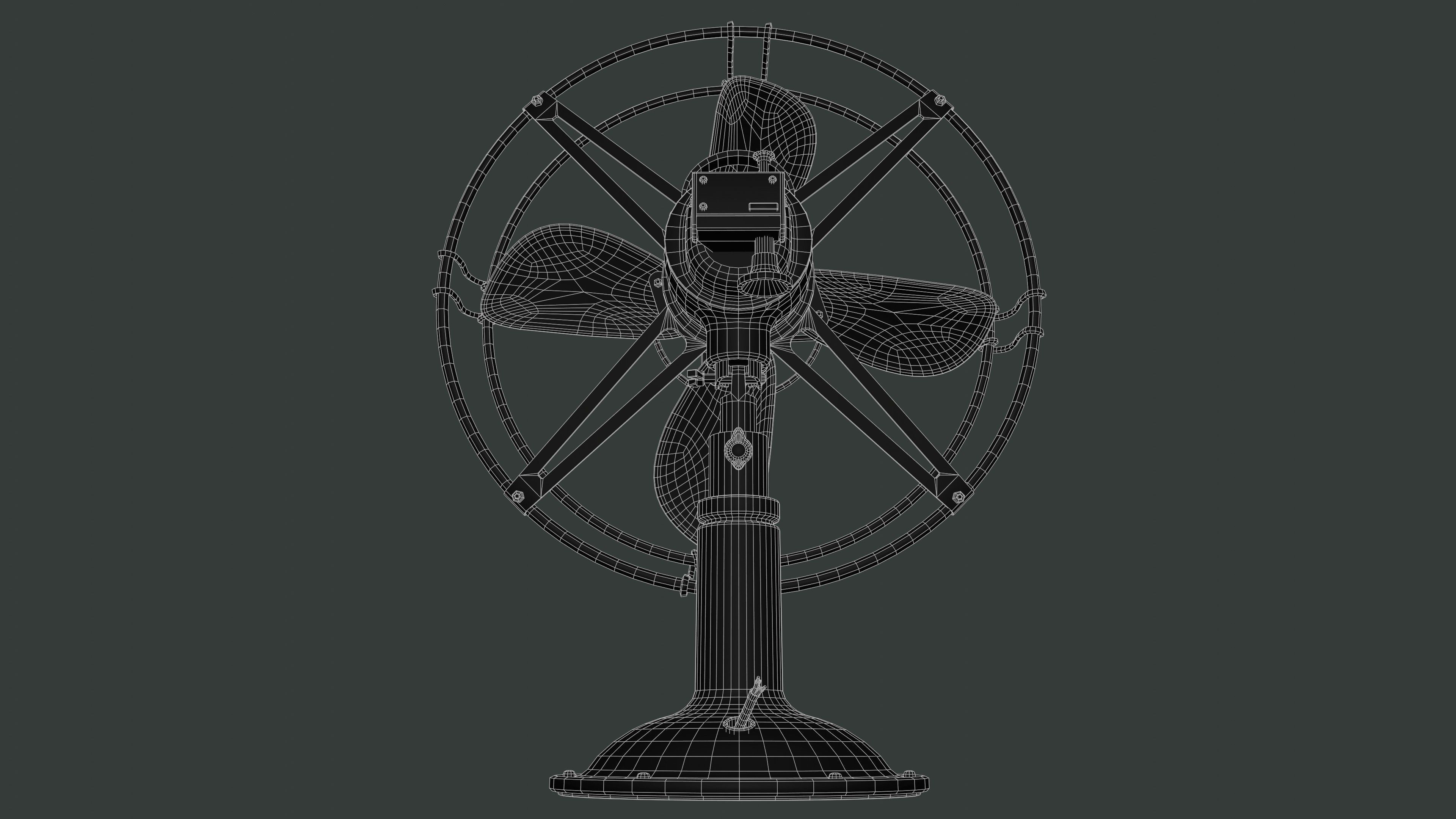 Old Fan Low-poly 3D model_20