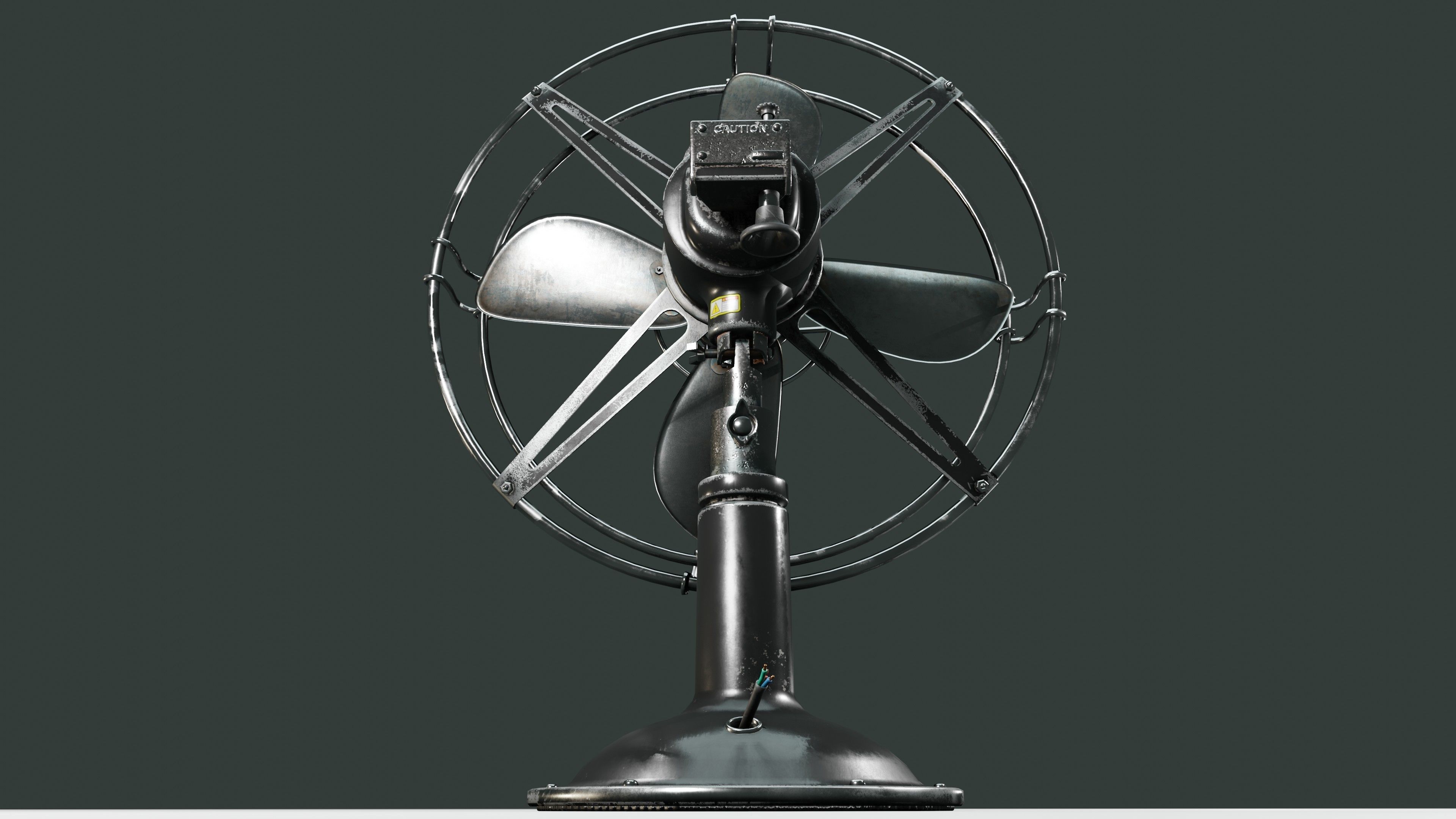 Old Fan Low-poly 3D model_2