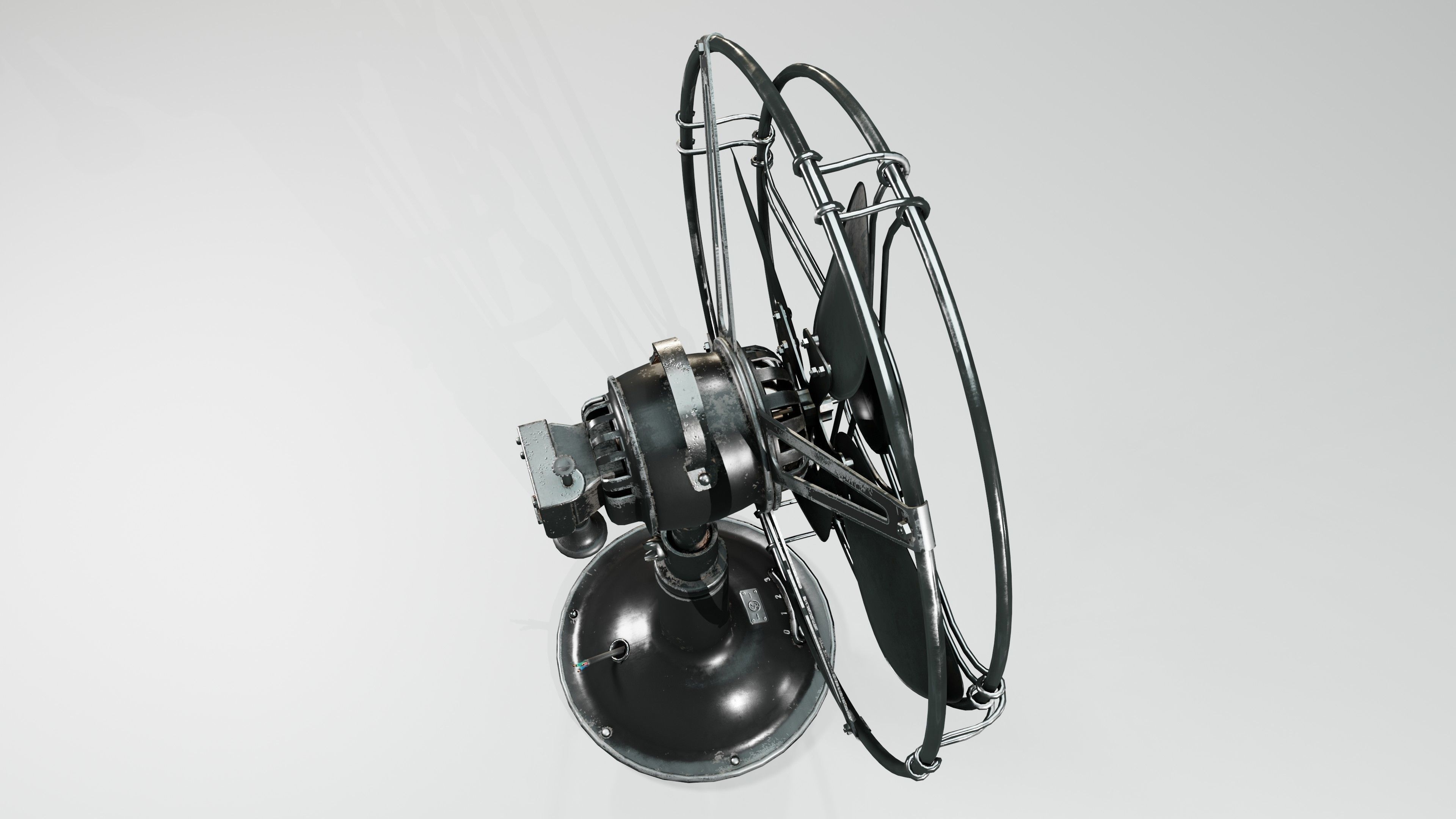 Old Fan Low-poly 3D model_3