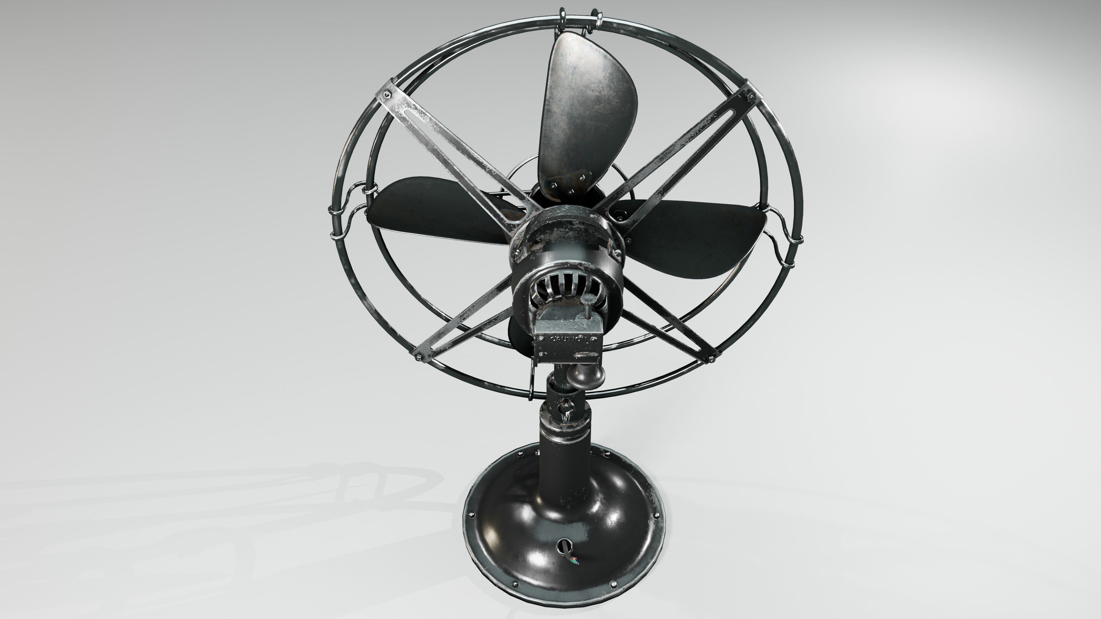 Old Fan Low-poly 3D model_12