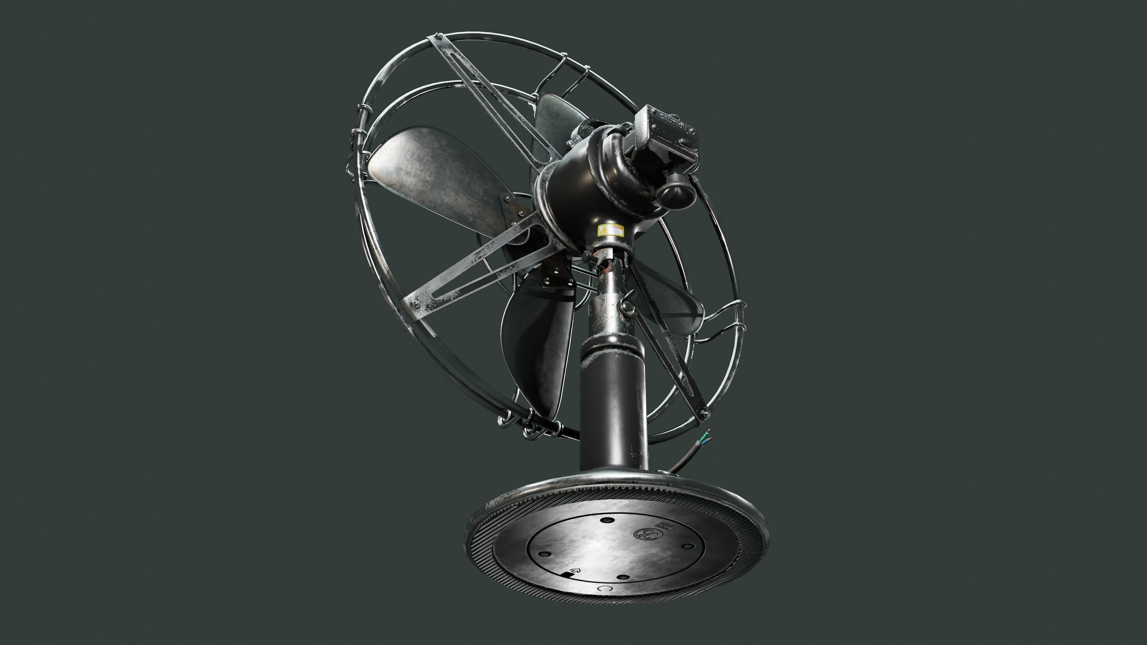 Old Fan Low-poly 3D model_5
