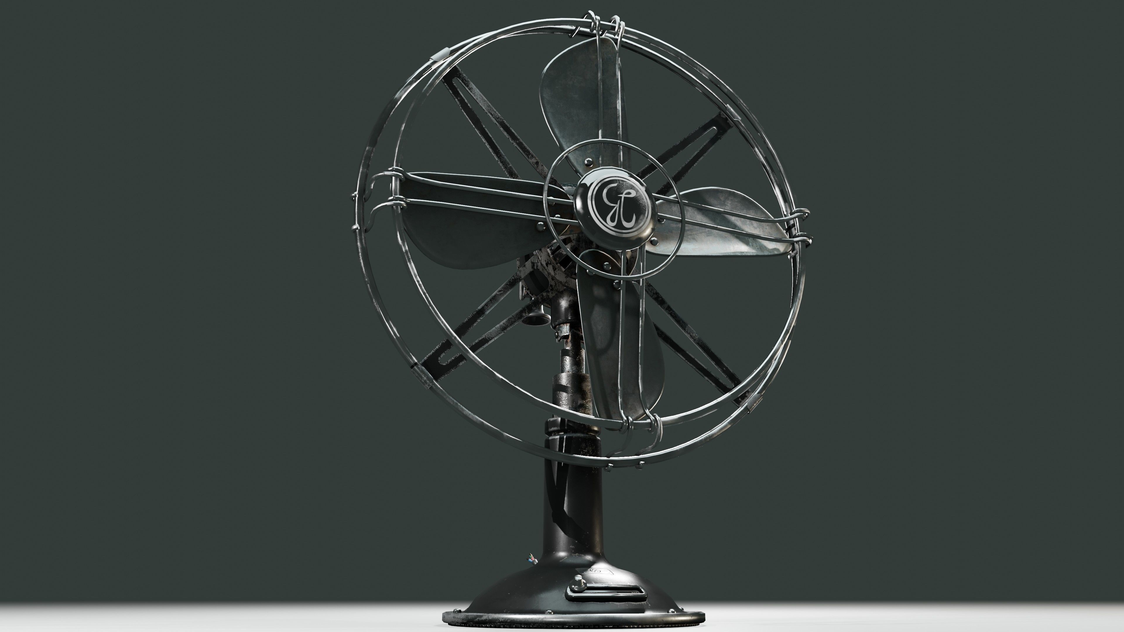Old Fan Low-poly 3D model_15