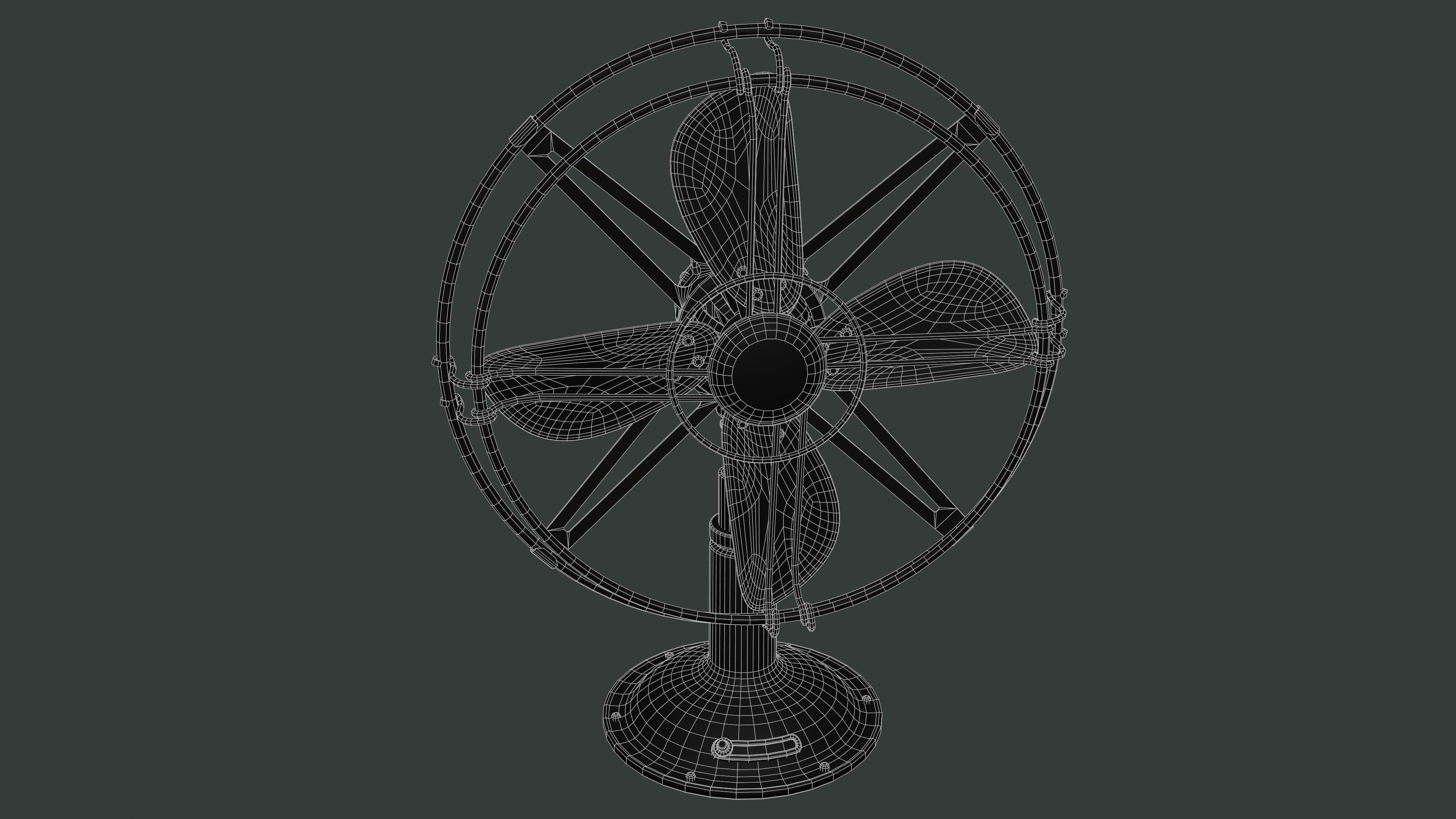 Old Fan Low-poly 3D model_18