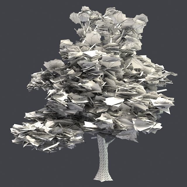American Sycamore - Chinese Banyan Tree Bundle Low-poly 3D model_8
