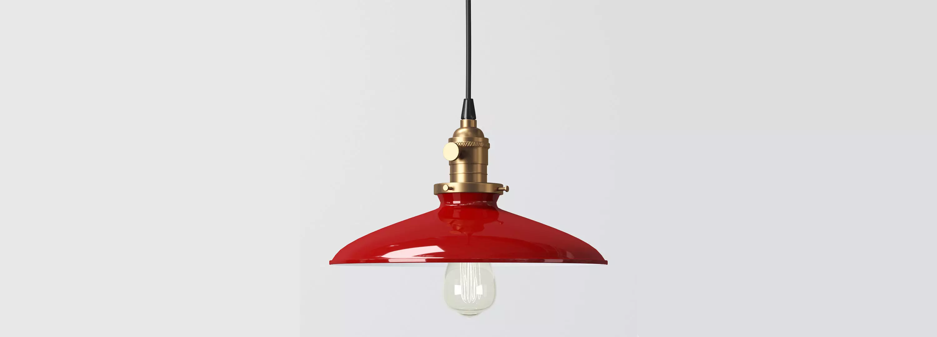 Industrial Style Red Porcelain Light 3D model_0