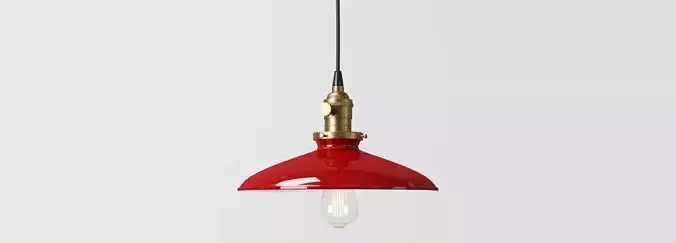 Industrial Style Red Porcelain Light